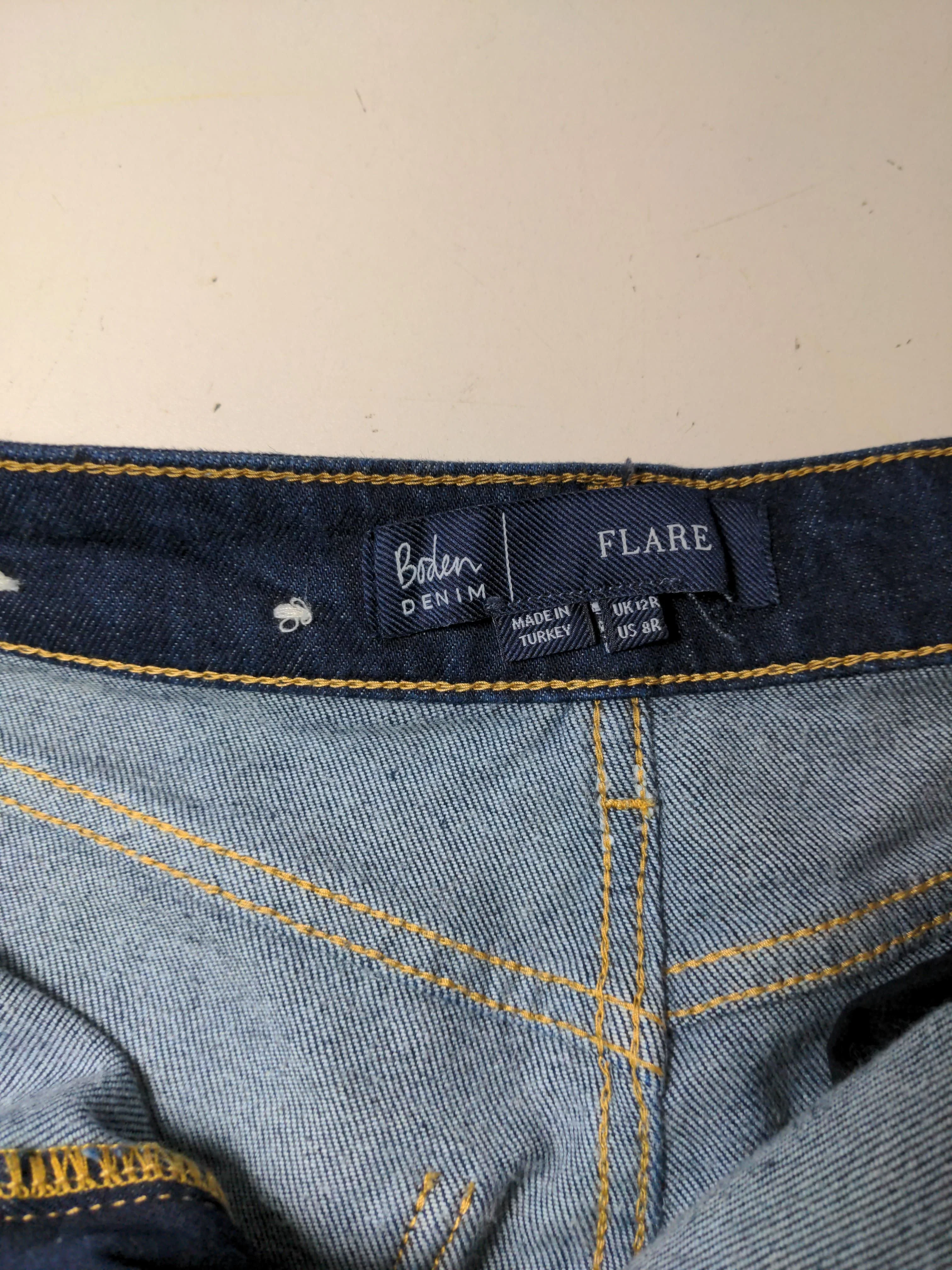 Boden Women's Jeans UK 12 Blue Cotton with Polyester, Elastane Flared - Image 5