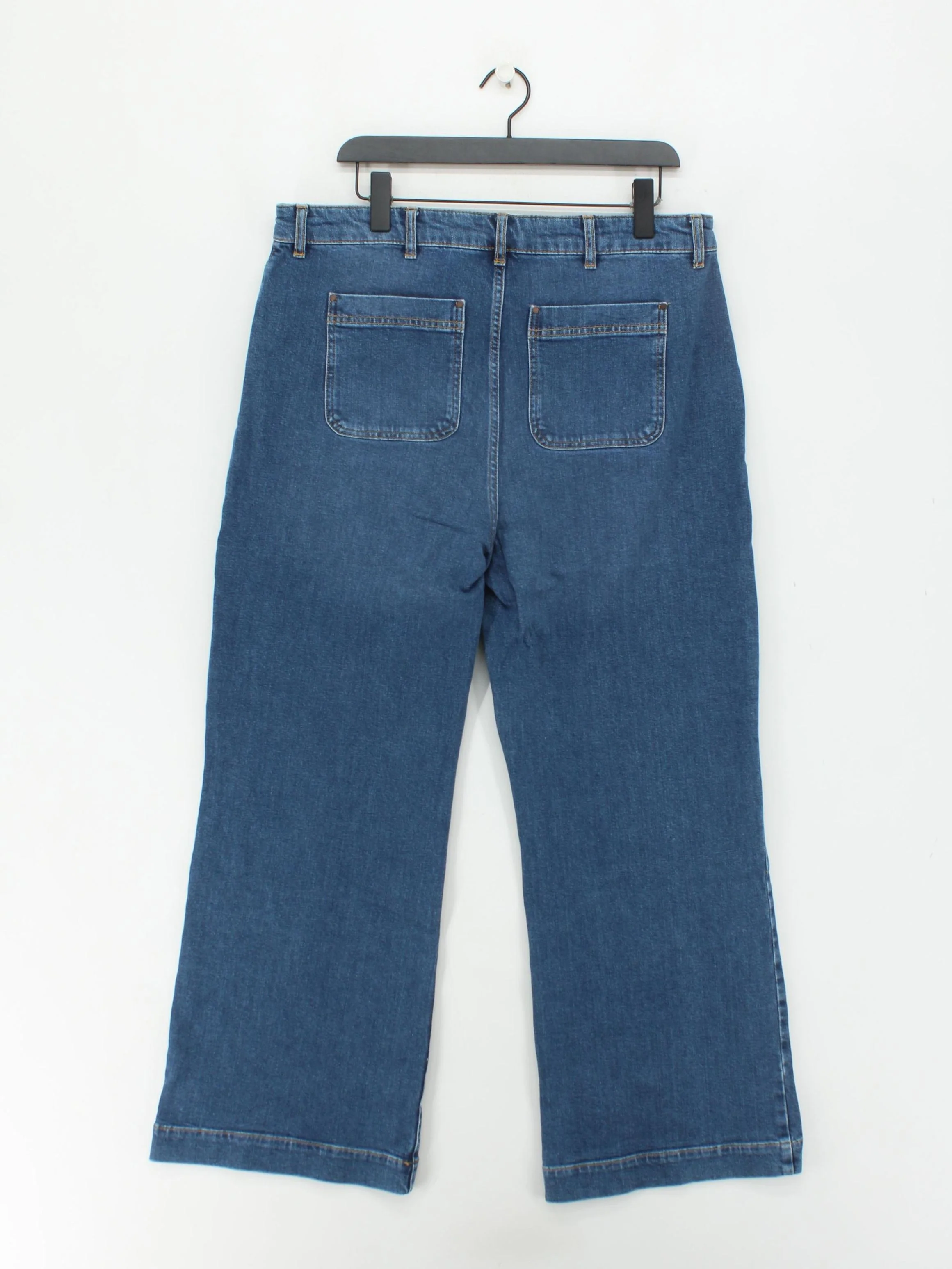 Boden Women's Jeans UK 18 Blue Cotton with Elastane Wide-Leg - Image 2