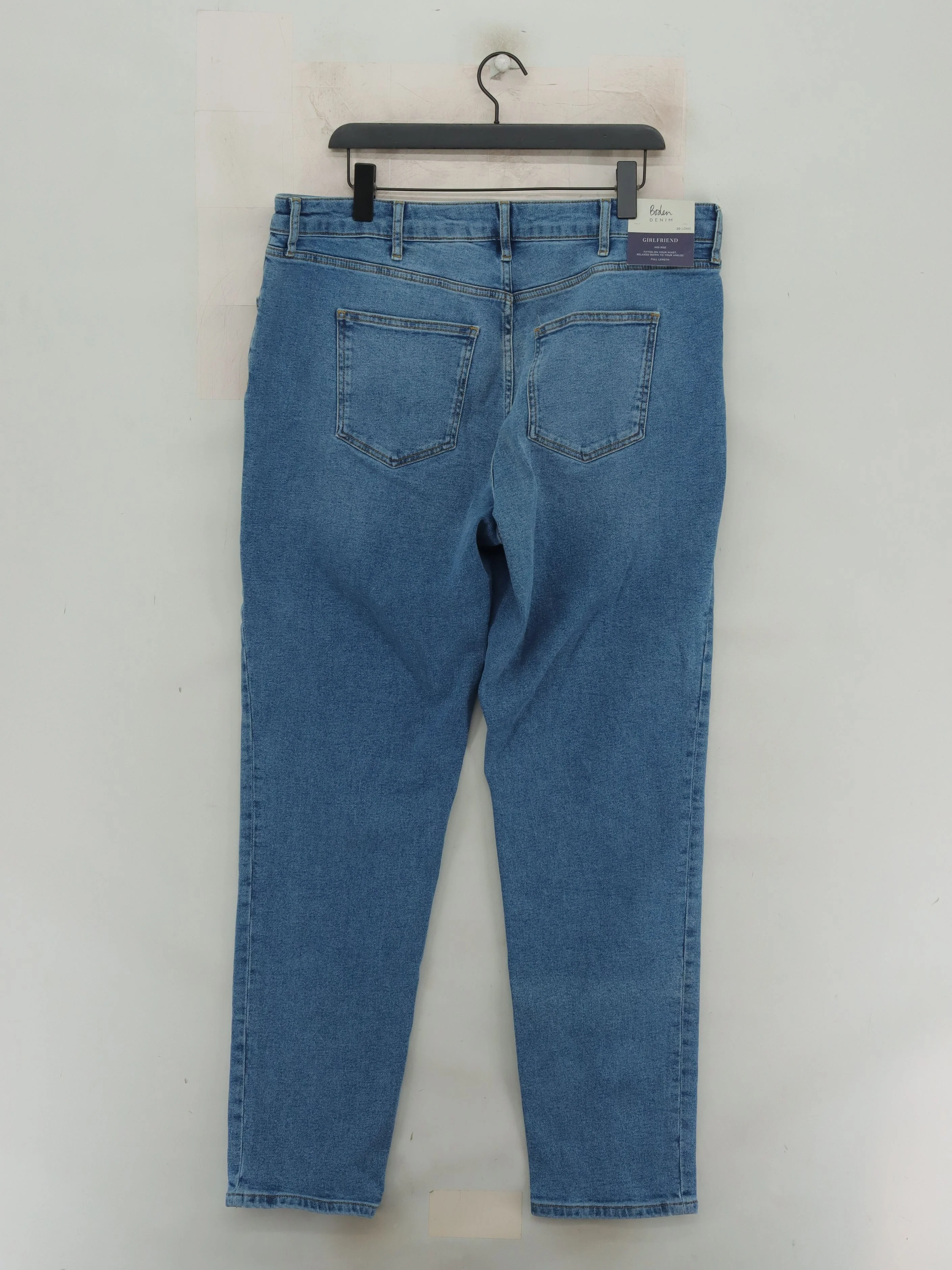 Boden Women's Jeans UK 20 Blue Cotton with Elastane Boyfriend New with tags - Image 2