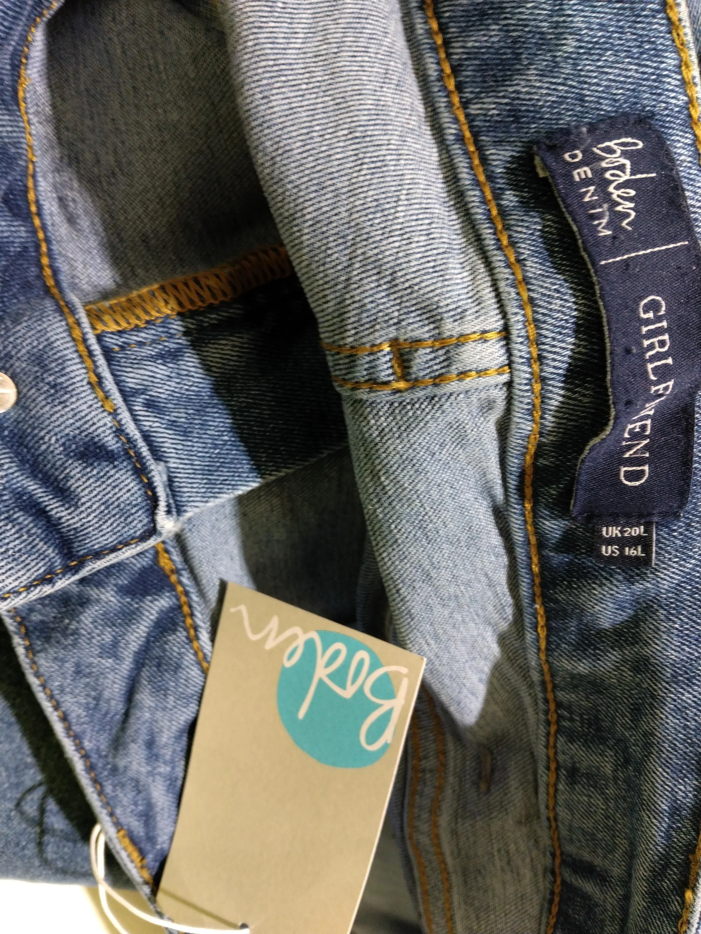 Boden Women's Jeans UK 20 Blue Cotton with Elastane Boyfriend New with tags - Image 5
