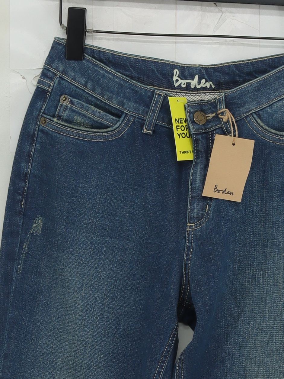 Boden Women's Jeans UK 8 Blue Cotton with Elastane Mom - Image 3