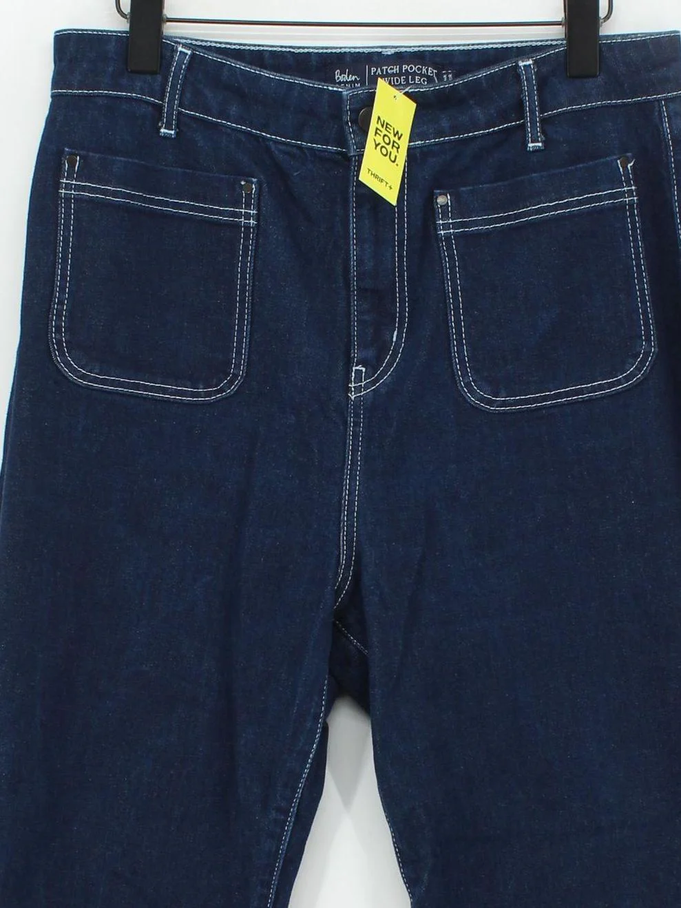 Boden Women's Jeans W 29 in Blue Cotton with Polyester Wide-Leg - Image 3