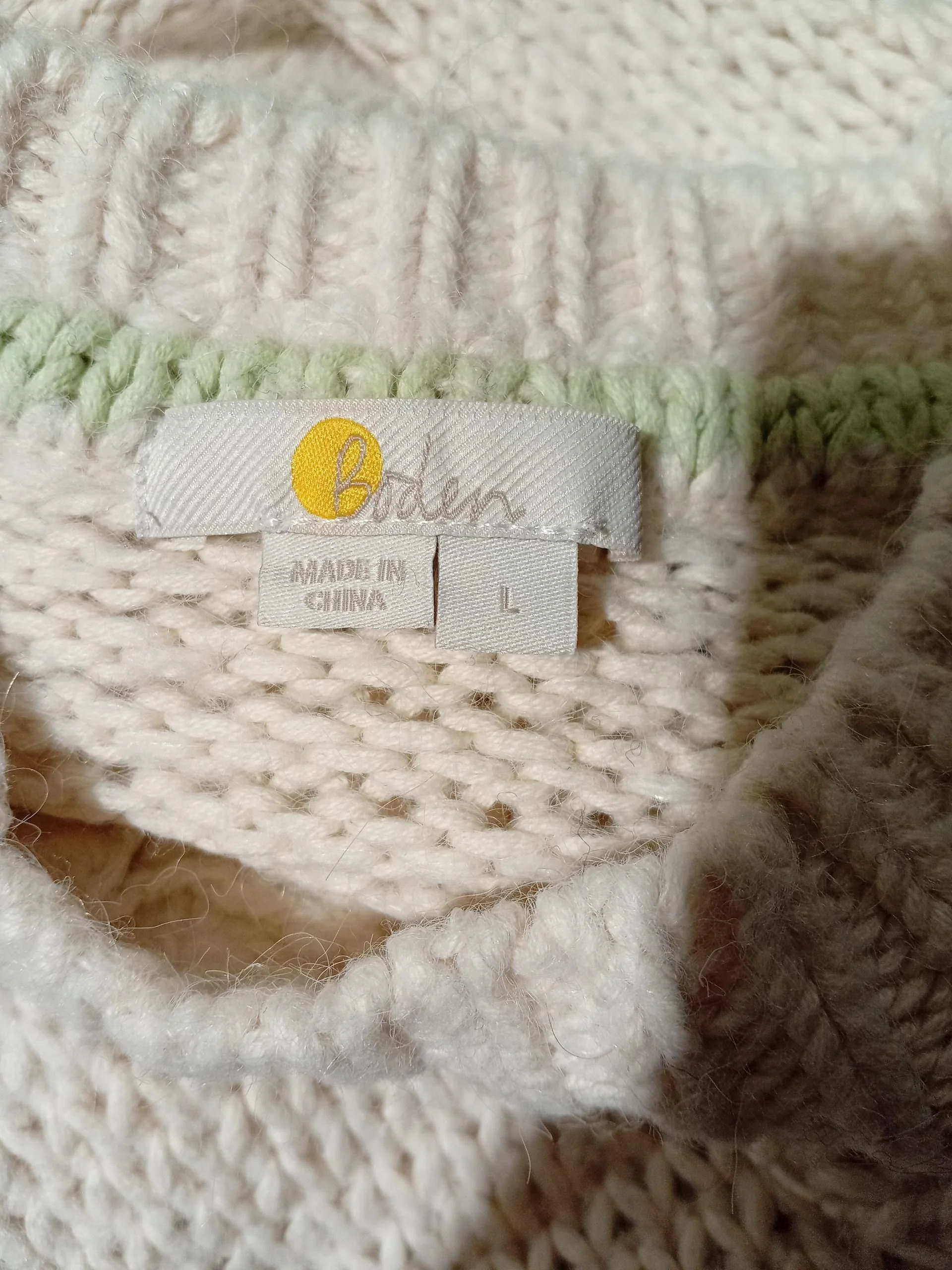 Boden Women's Jumper L Cream Cotton with Polyamide, Acrylic, Other Pullover - Image 5