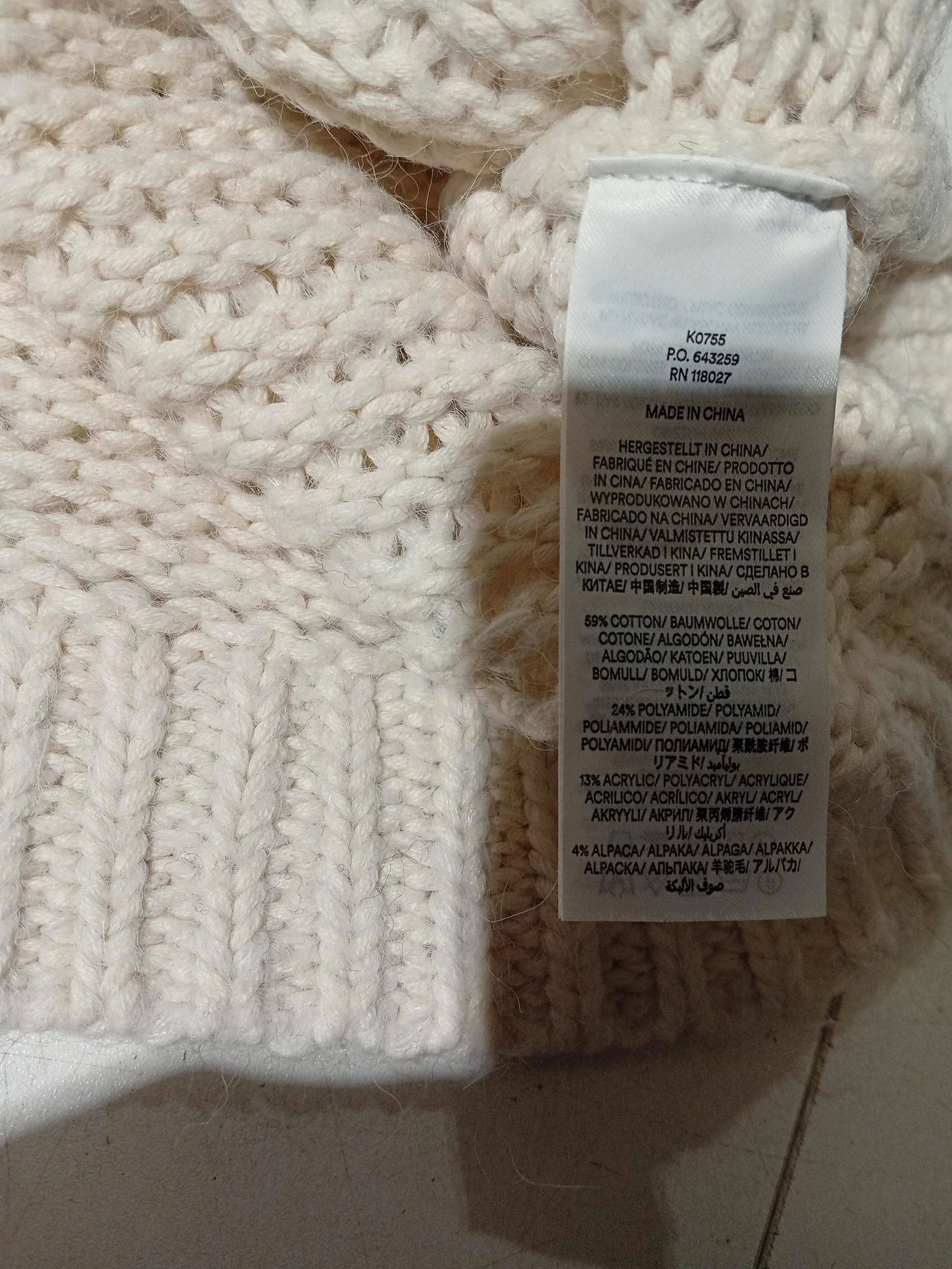 Boden Women's Jumper L Cream Cotton with Polyamide, Acrylic, Other Pullover - Image 6