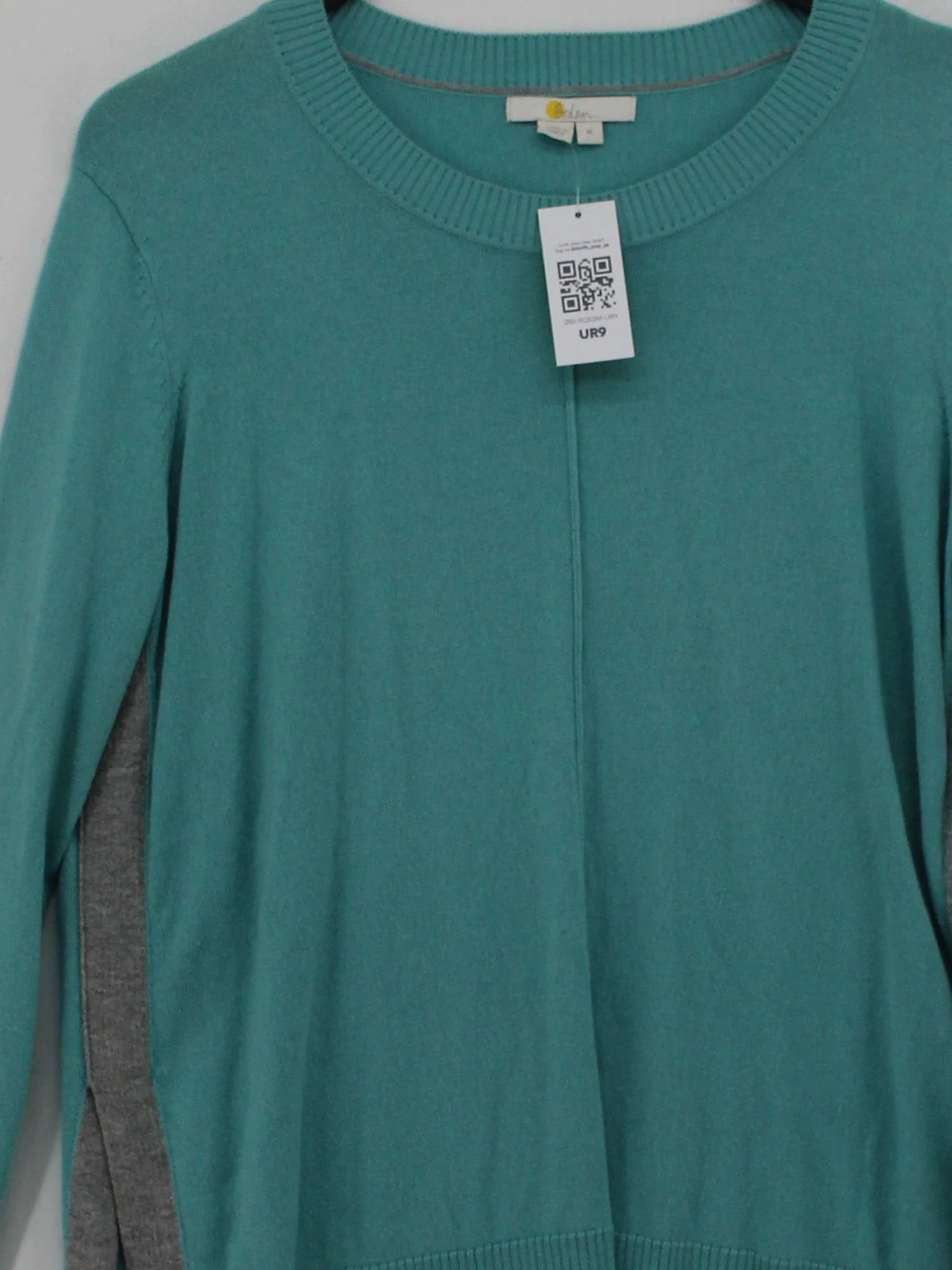Boden Women's Jumper M Blue Wool with Cotton Crew Neck Pullover - Image 3