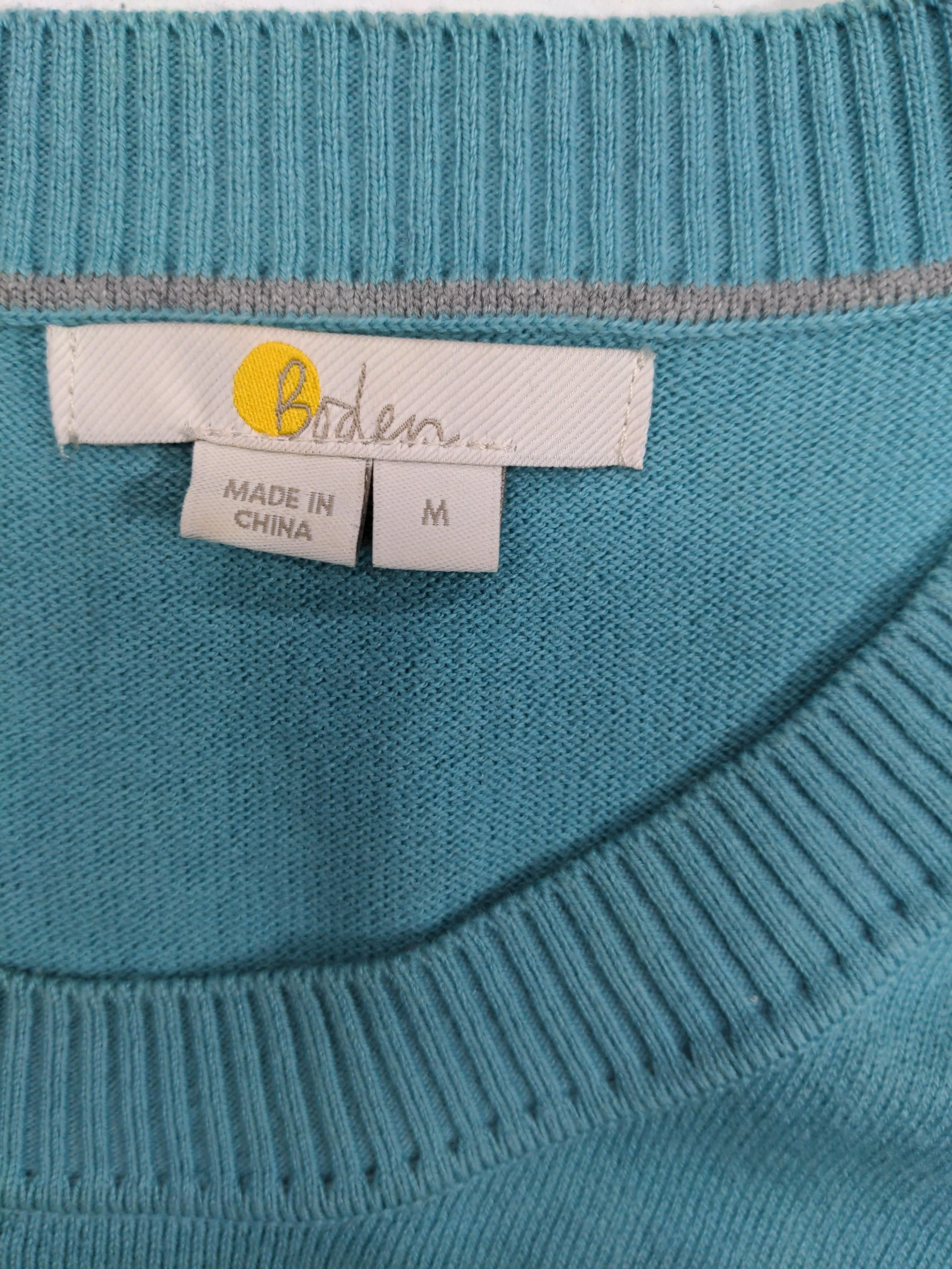 Boden Women's Jumper M Blue Wool with Cotton Crew Neck Pullover - Image 5