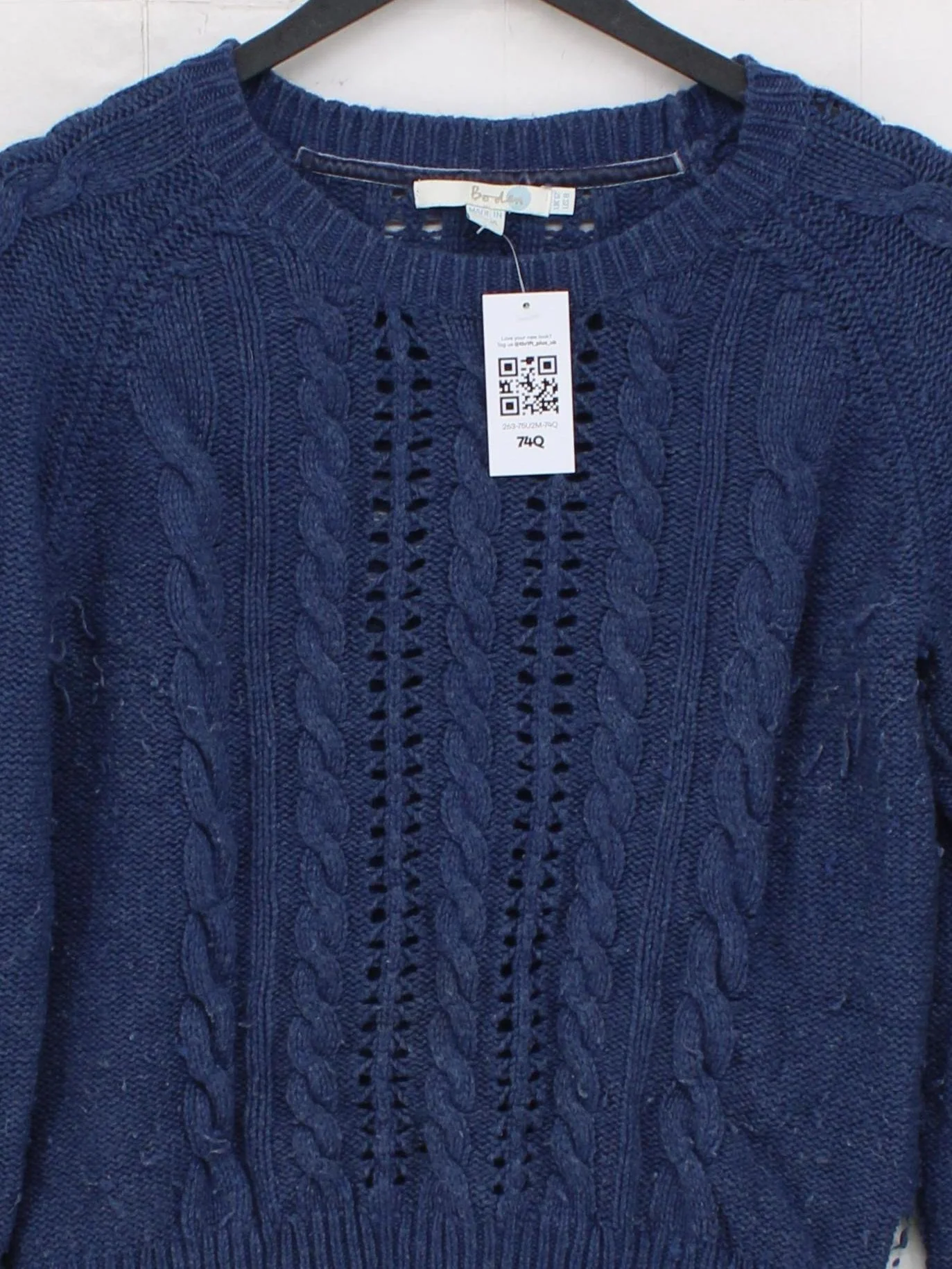 Boden Women's Jumper M Blue Wool with Nylon Round Neck Pullover - Image 3