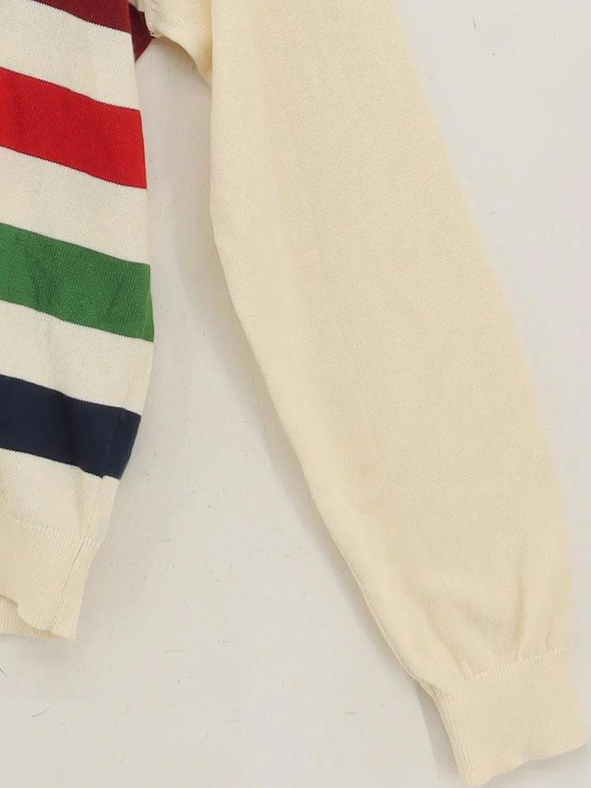 Boden Women's Jumper M Cream Striped 100% Other Crew Neck Pullover - Image 4