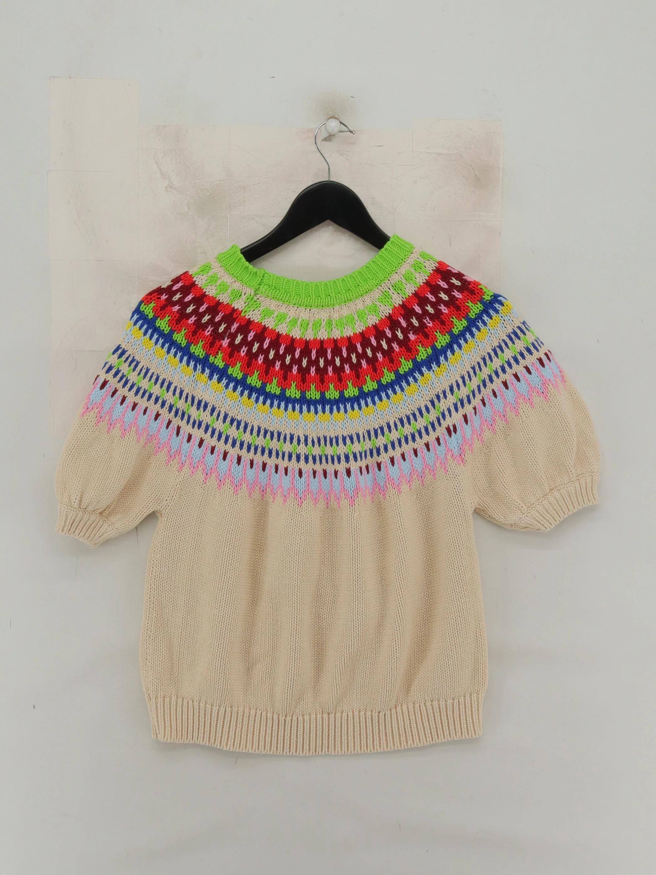 Boden Women's Jumper M Multi Geometric 100% Cotton Crew Neck Pullover - Image 2