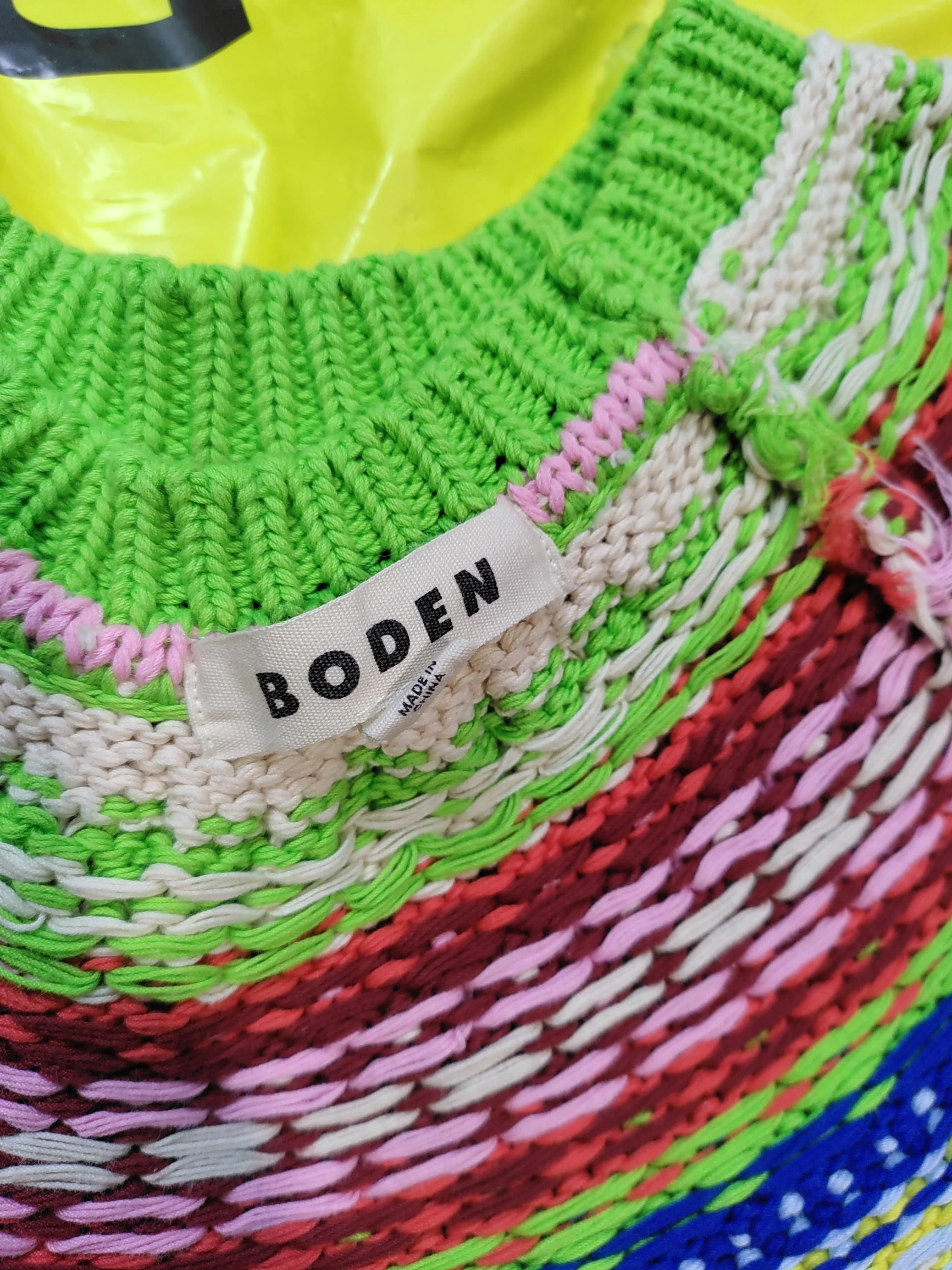 Boden Women's Jumper M Multi Geometric 100% Cotton Crew Neck Pullover - Image 5