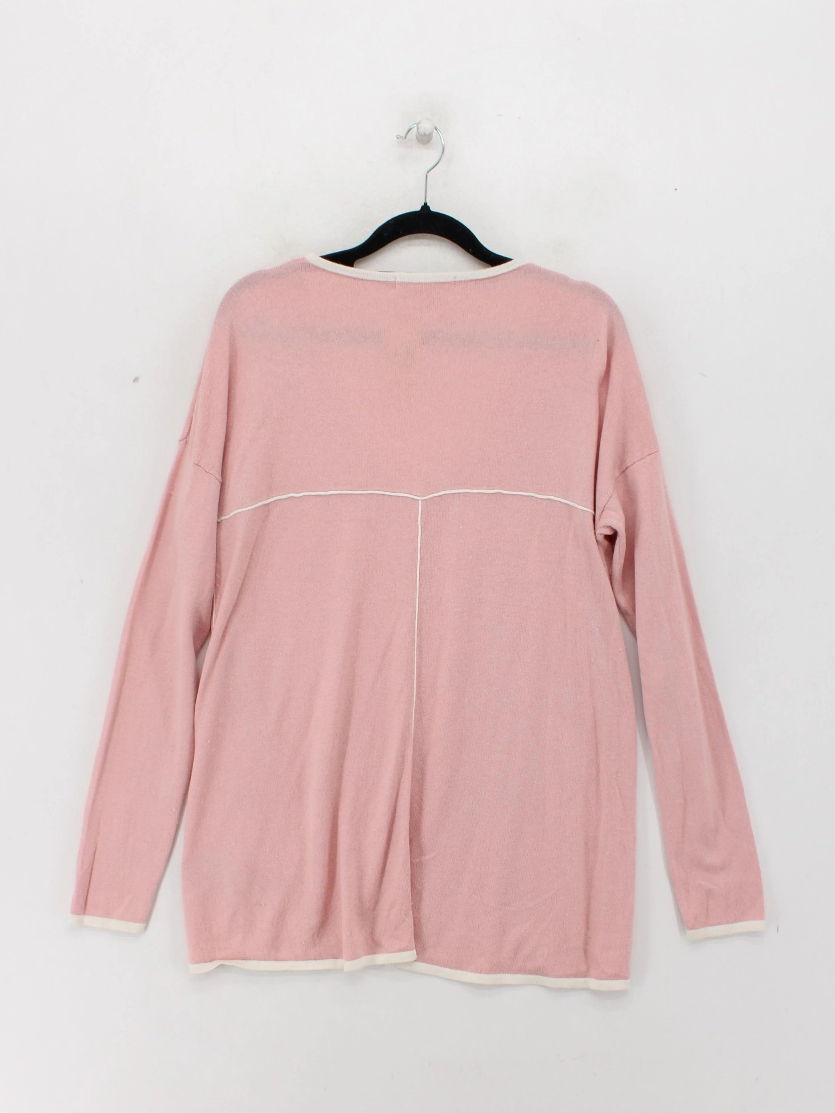 Boden Women's Jumper M Pink Wool with Viscose, Cotton, Cashmere V-Neck Pullover - Image 2