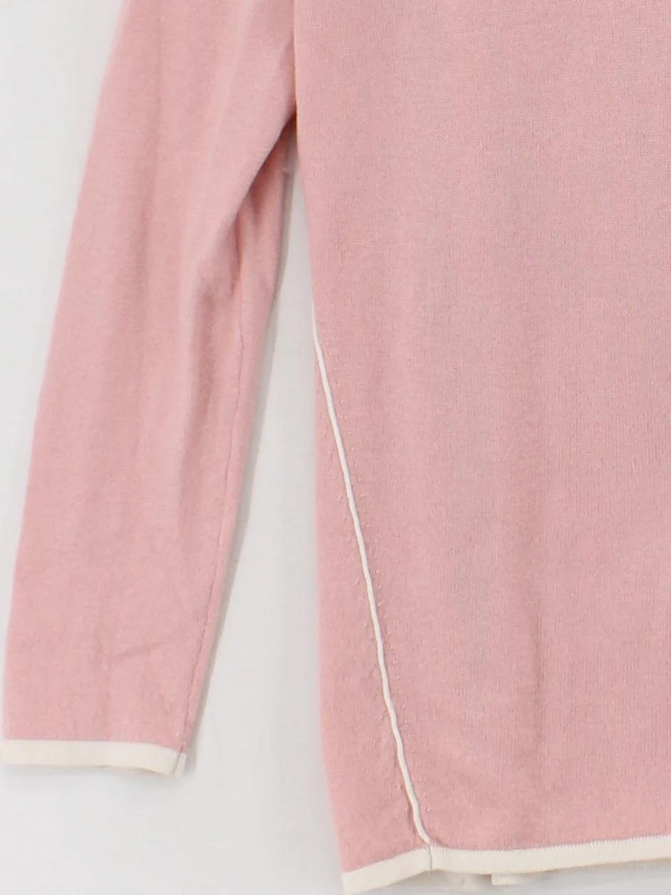 Boden Women's Jumper M Pink Wool with Viscose, Cotton, Cashmere V-Neck Pullover - Image 4