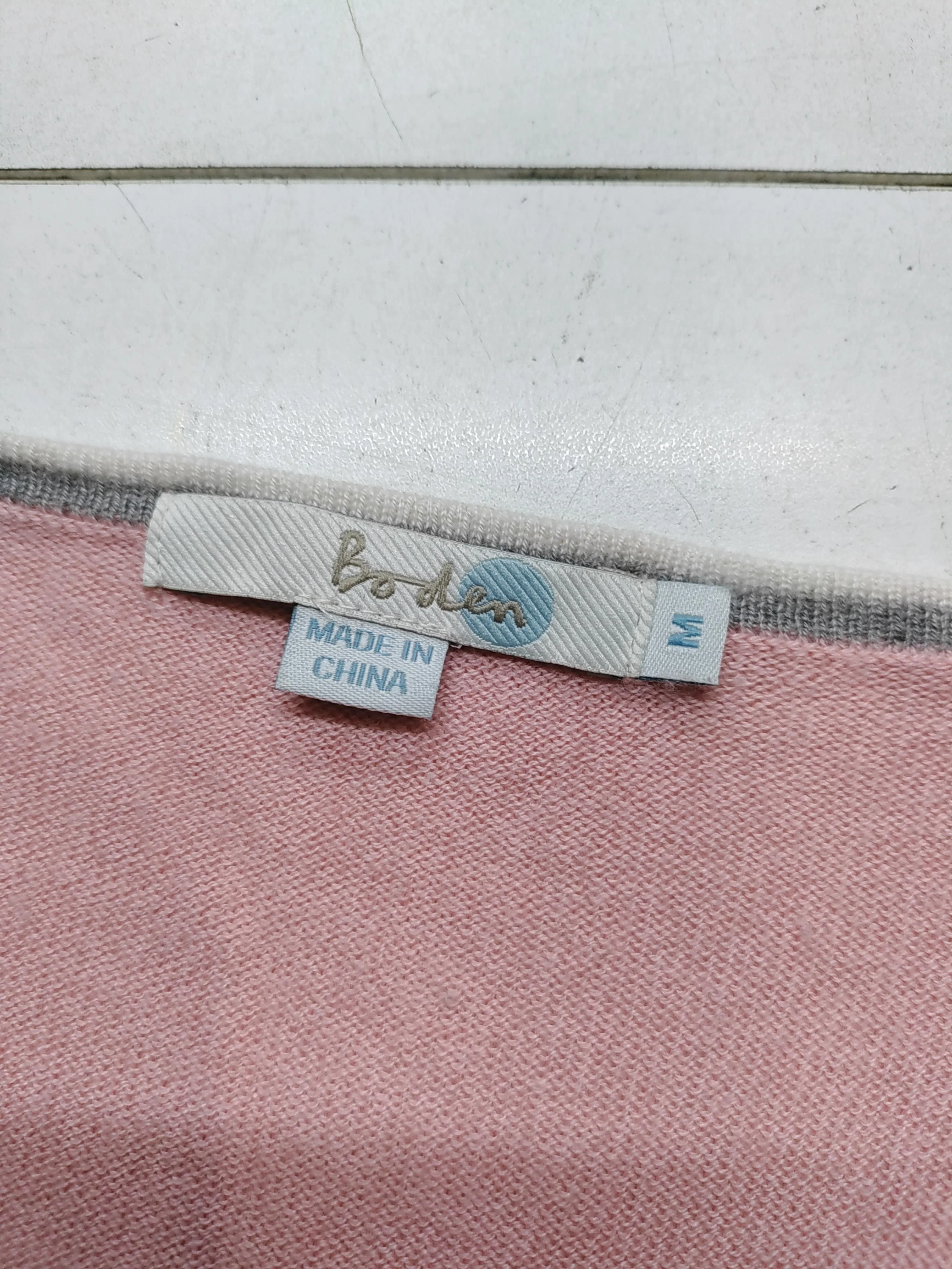 Boden Women's Jumper M Pink Wool with Viscose, Cotton, Cashmere V-Neck Pullover - Image 7
