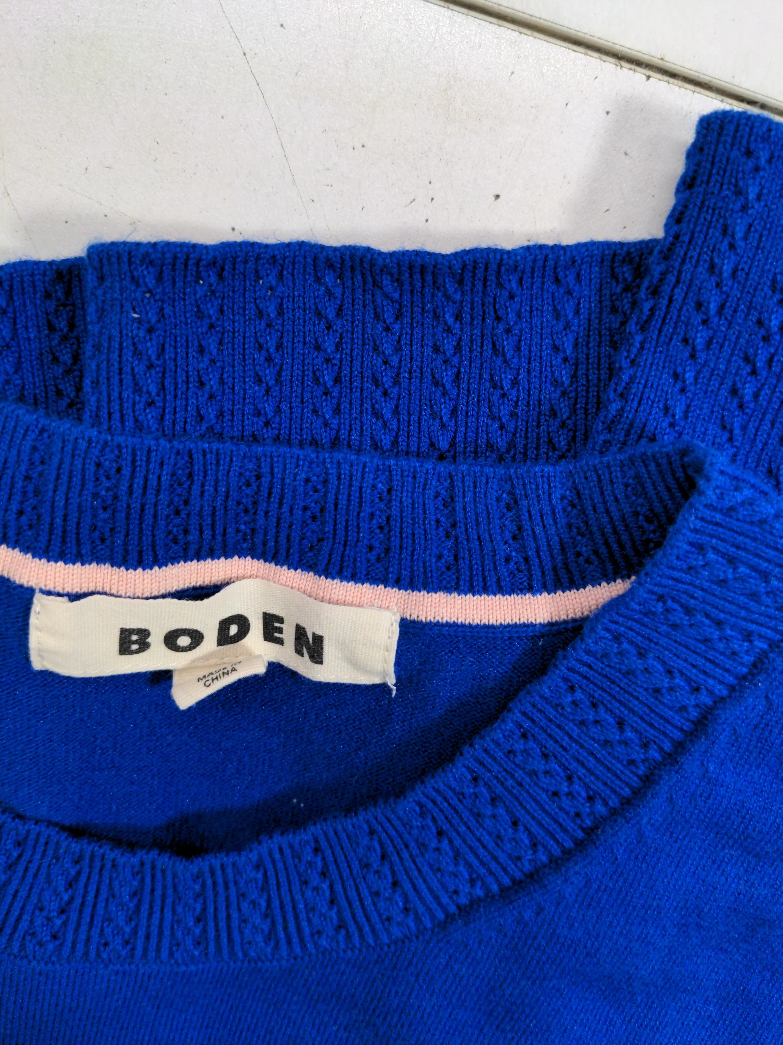 Boden Women's Jumper S Blue Cotton with Polyamide, Elastane Round Neck Pullover - Image 5