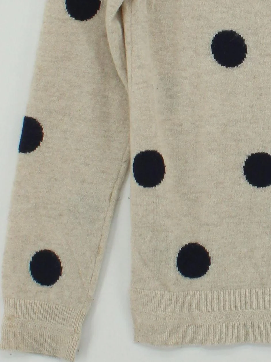 Boden Women's Jumper S Cream Polkadot 100% Cashmere Round Neck Pullover - Image 4