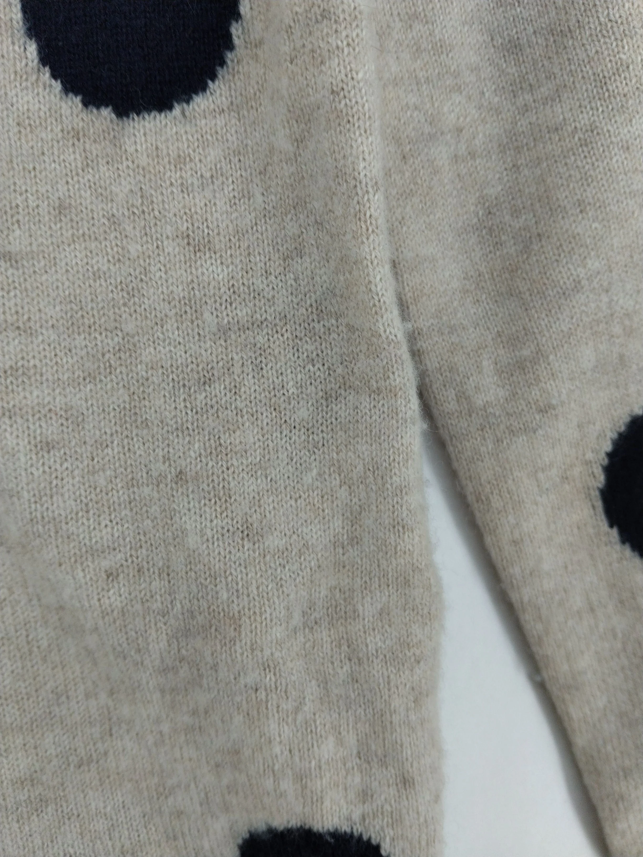 Boden Women's Jumper S Cream Polkadot 100% Cashmere Round Neck Pullover - Image 5