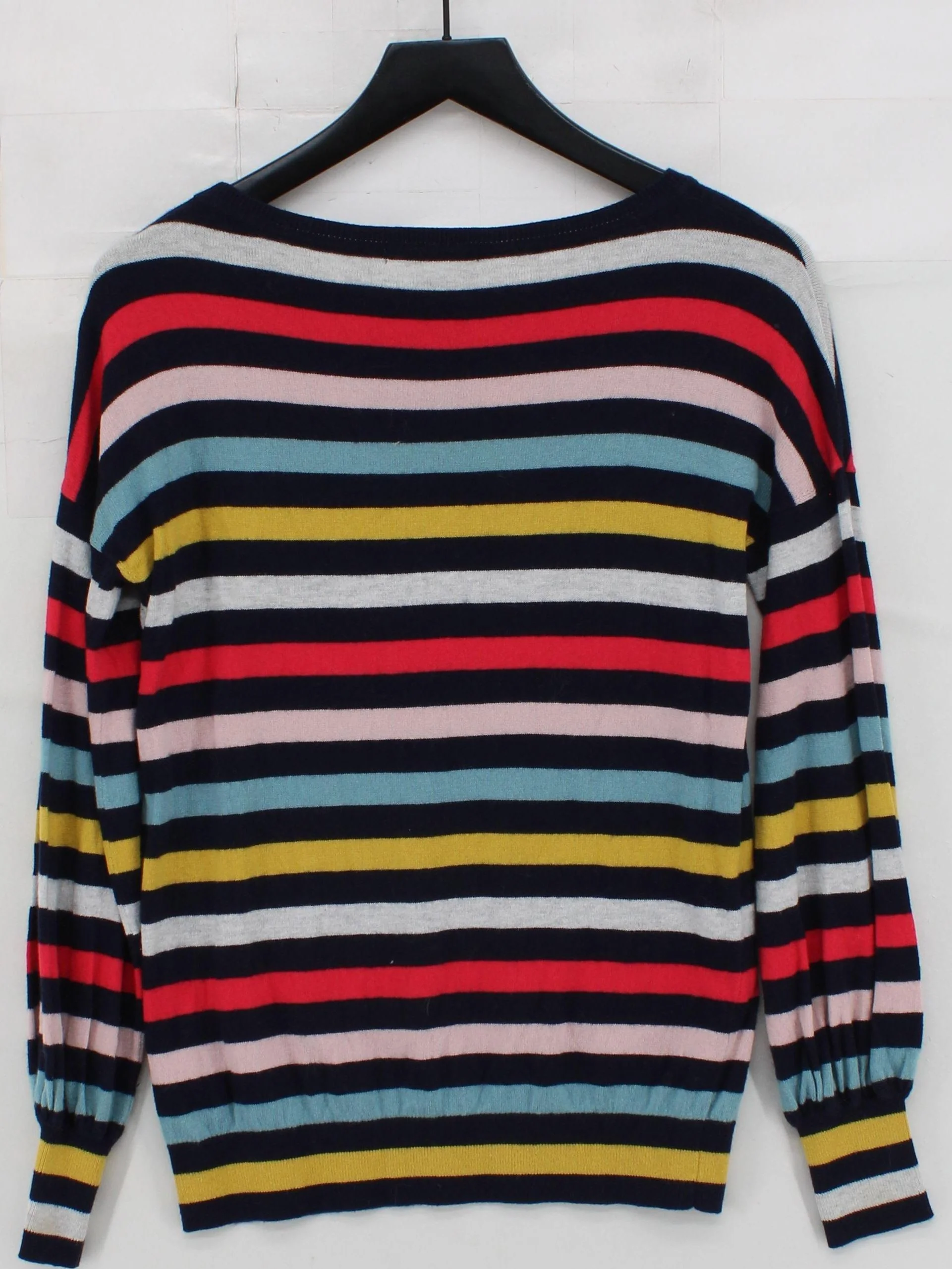 Boden Women's Jumper S Multi Striped Wool with Cotton Round Neck Pullover - Image 2