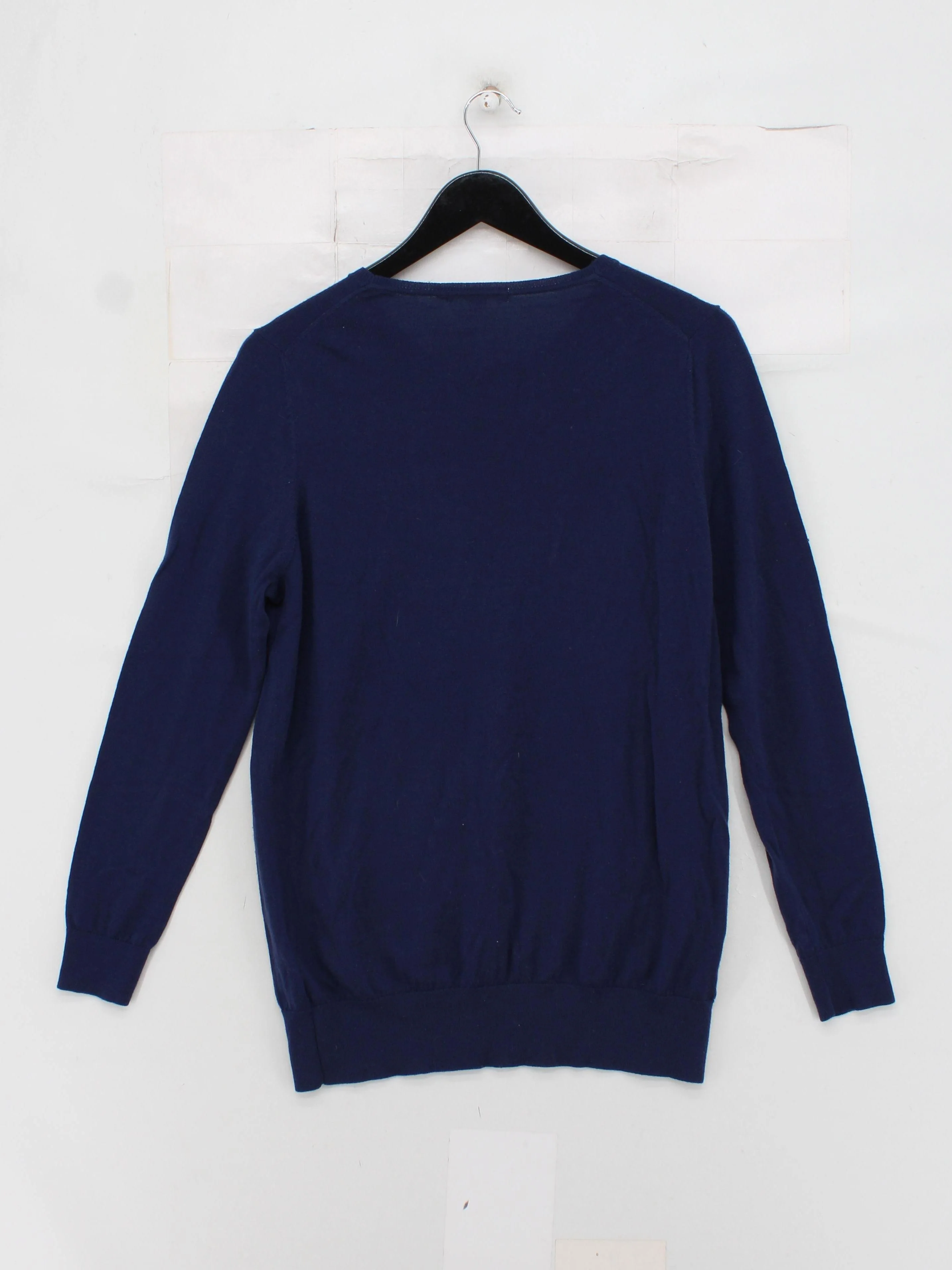 Boden Women's Jumper UK 12 Blue Graphic 100% Wool Round Neck Pullover - Image 2