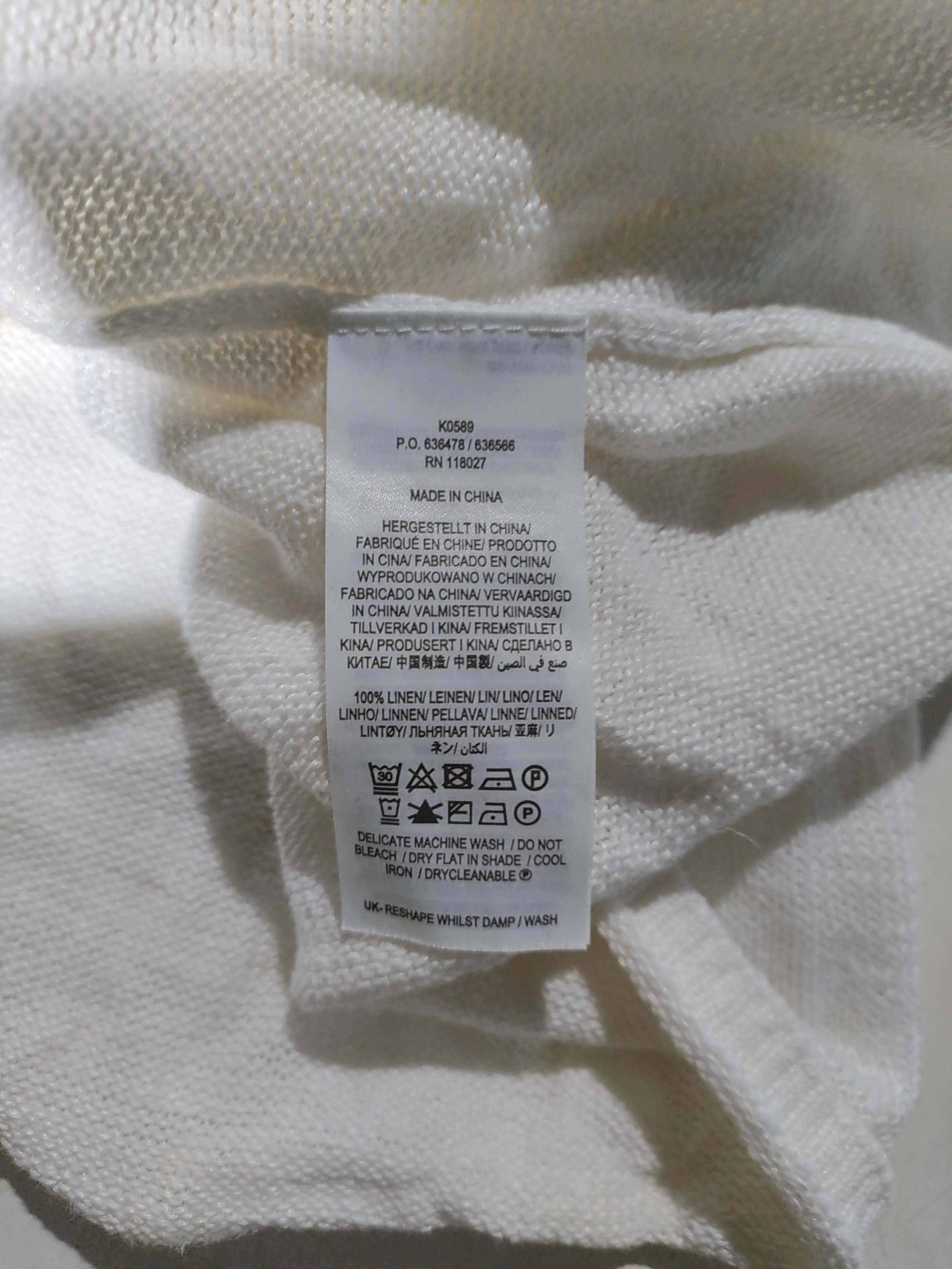 Boden Women's Jumper UK 12 Cream 100% Linen Round Neck Pullover - Image 6
