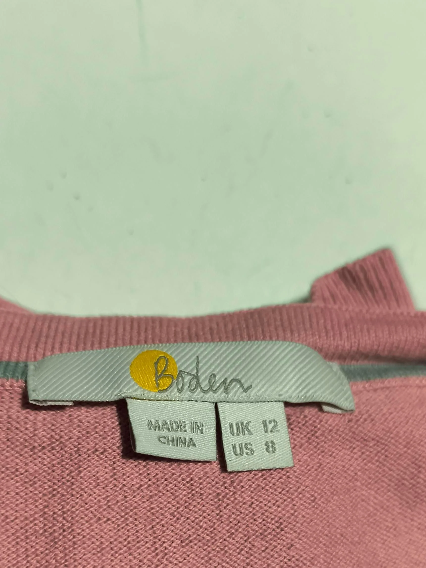 Boden Women's Jumper UK 12 Pink Cotton with Wool Round Neck Pullover - Image 5