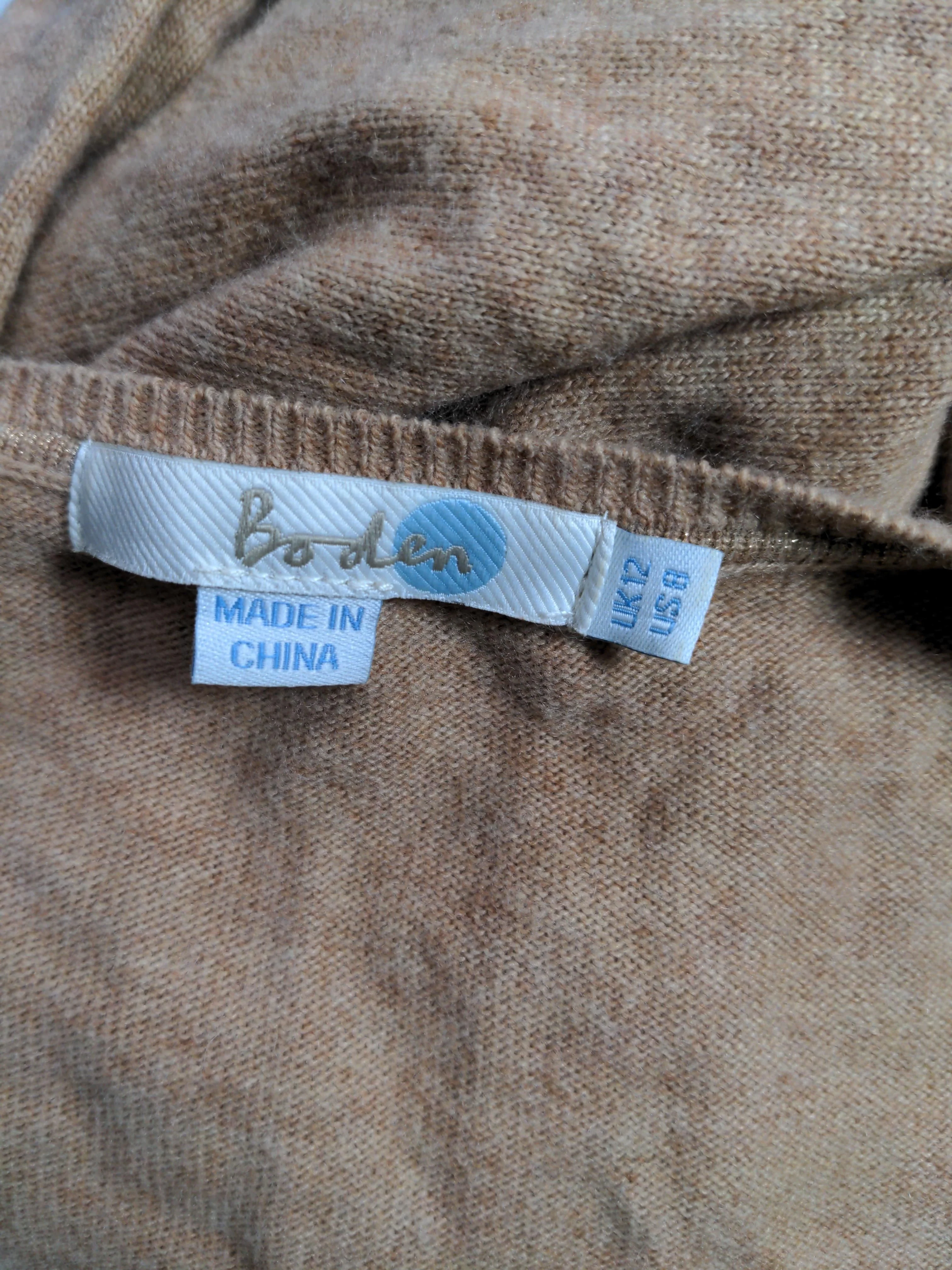 Boden Women's Jumper UK 12 Tan Nylon with Wool, Viscose, Cashmere Pullover - Image 6