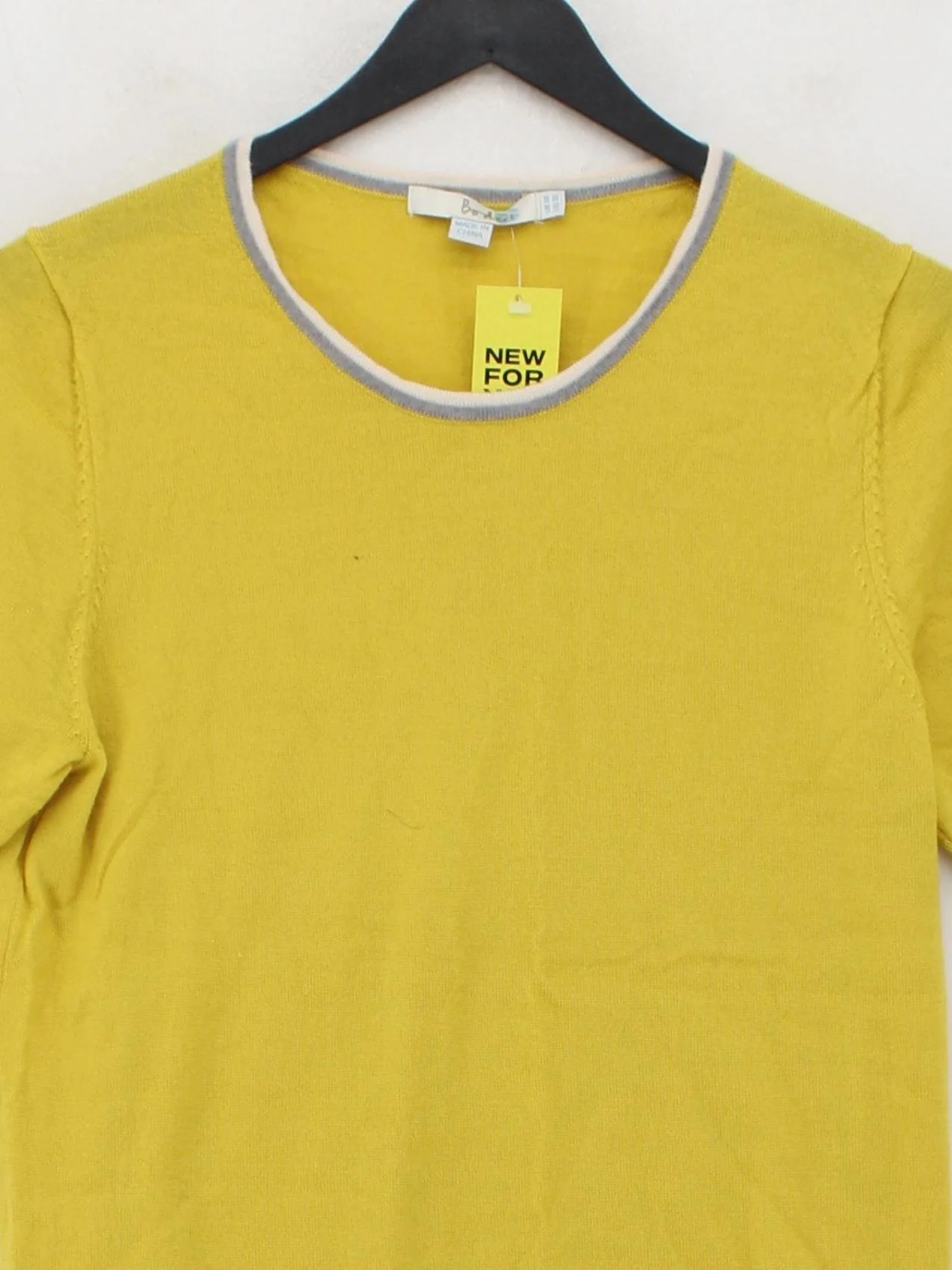 Boden Women's Jumper UK 14 Yellow 100% Wool Crew Neck Pullover - Image 3