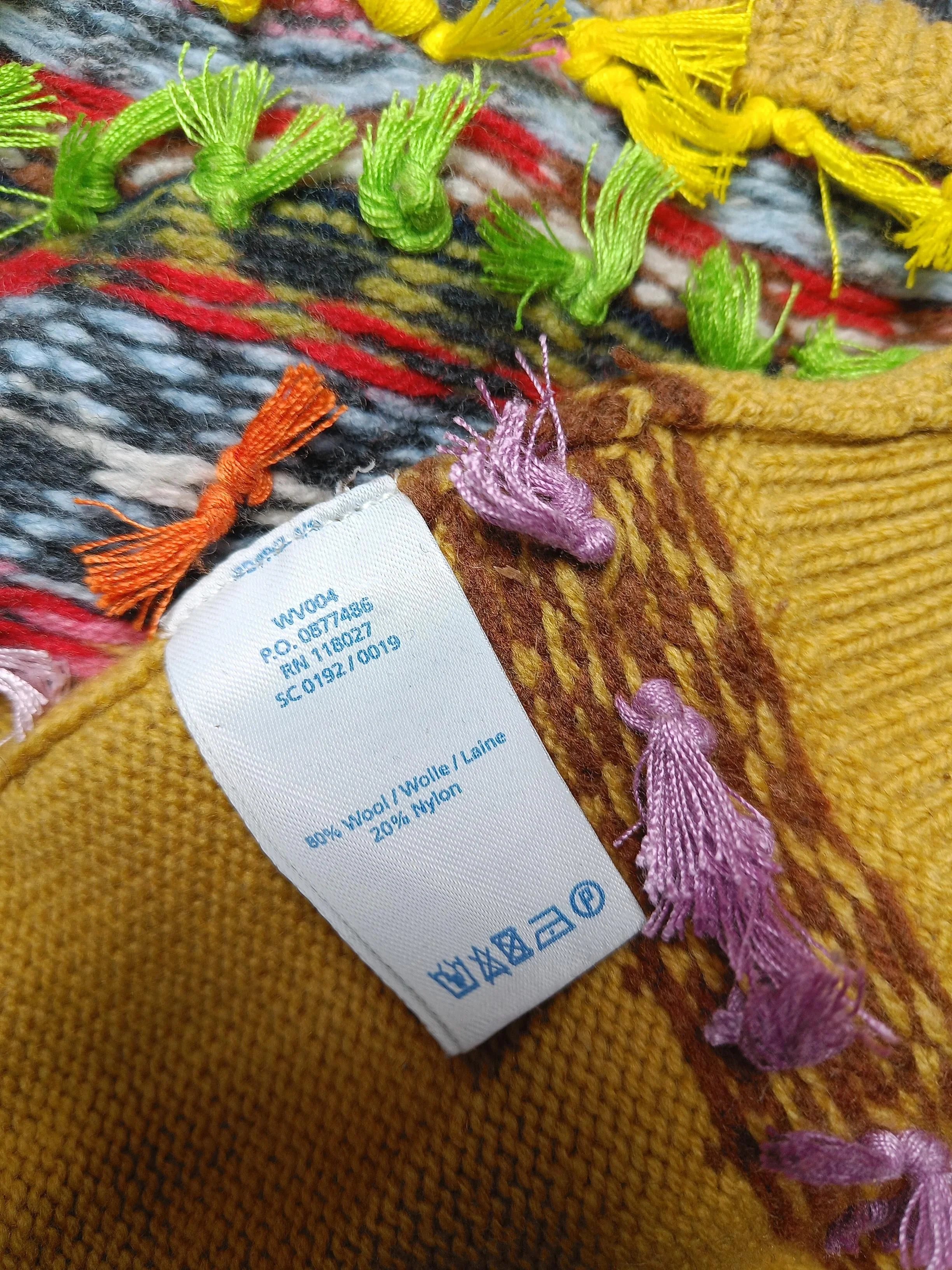 Boden Women's Jumper UK 14 Yellow Geometric Wool with Nylon Round Neck Pullover - Image 7