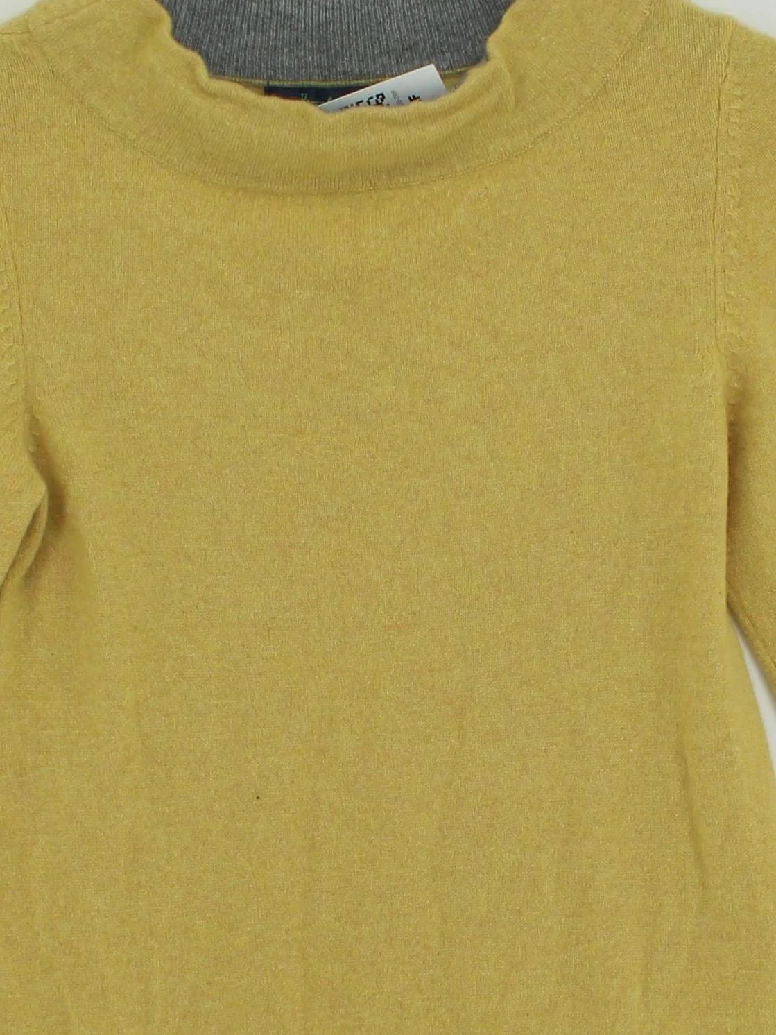 Boden Women's Jumper UK 8 Yellow 100% Cashmere Mock Neck Pullover - Image 3