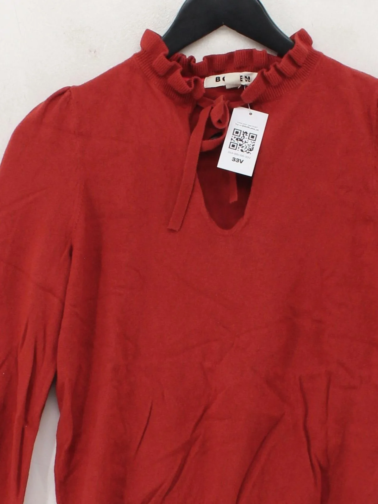 Boden Women's Jumper XXS Red Cotton with Wool High Neck Pullover - Image 3