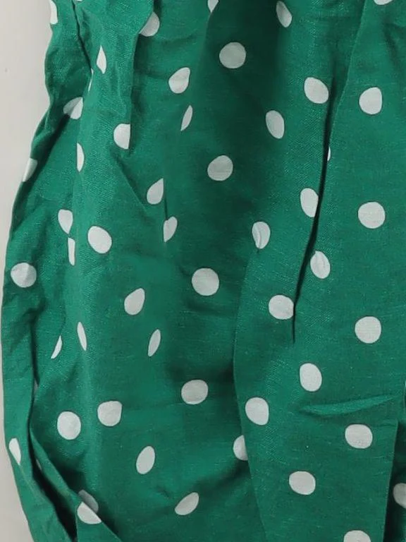 Boden Women's Jumpsuit UK 14 Green Polkadot Linen with Cotton Wide-Leg Jumpsuit - Image 4