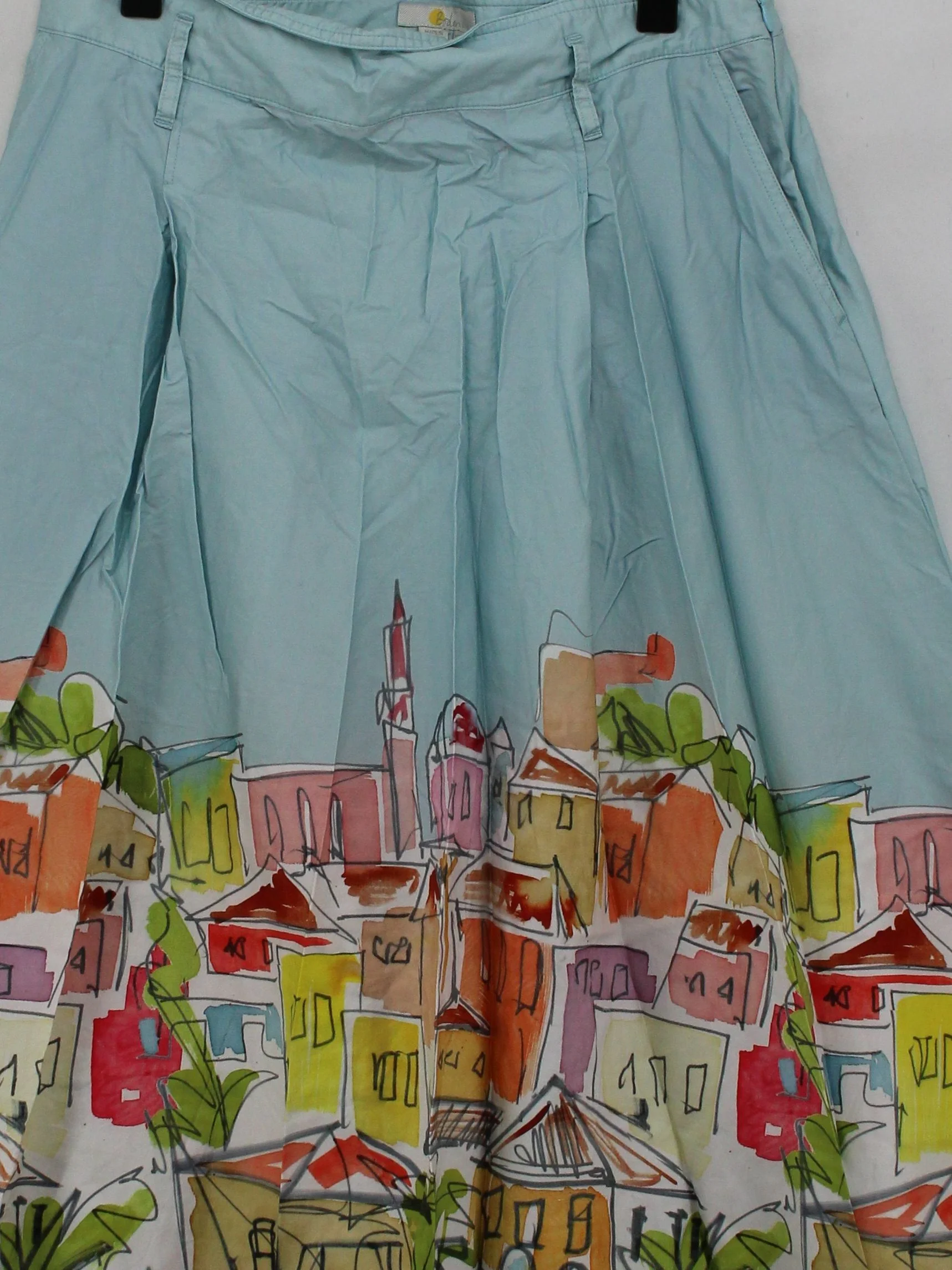 Boden Women's Midi Skirt L Blue 100% Cotton Midi A-Line - Image 3