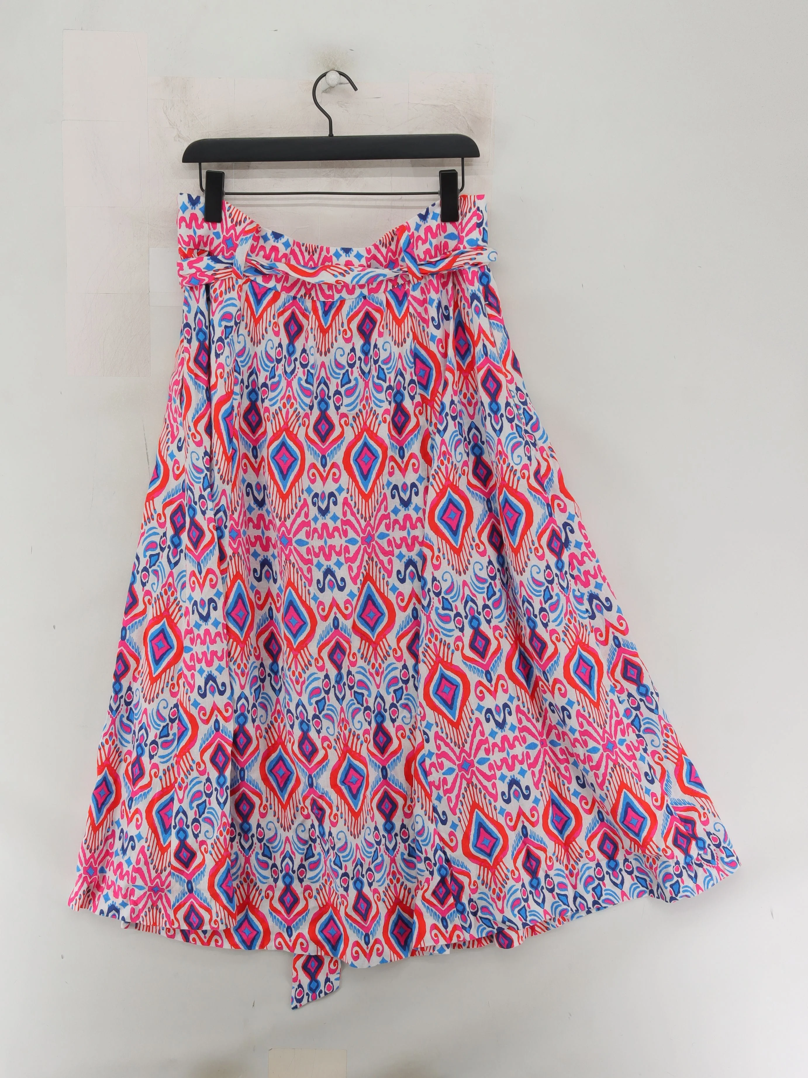 Boden Women's Midi Skirt L Multi Geometric 100% Linen Midi A-Line - Image 2