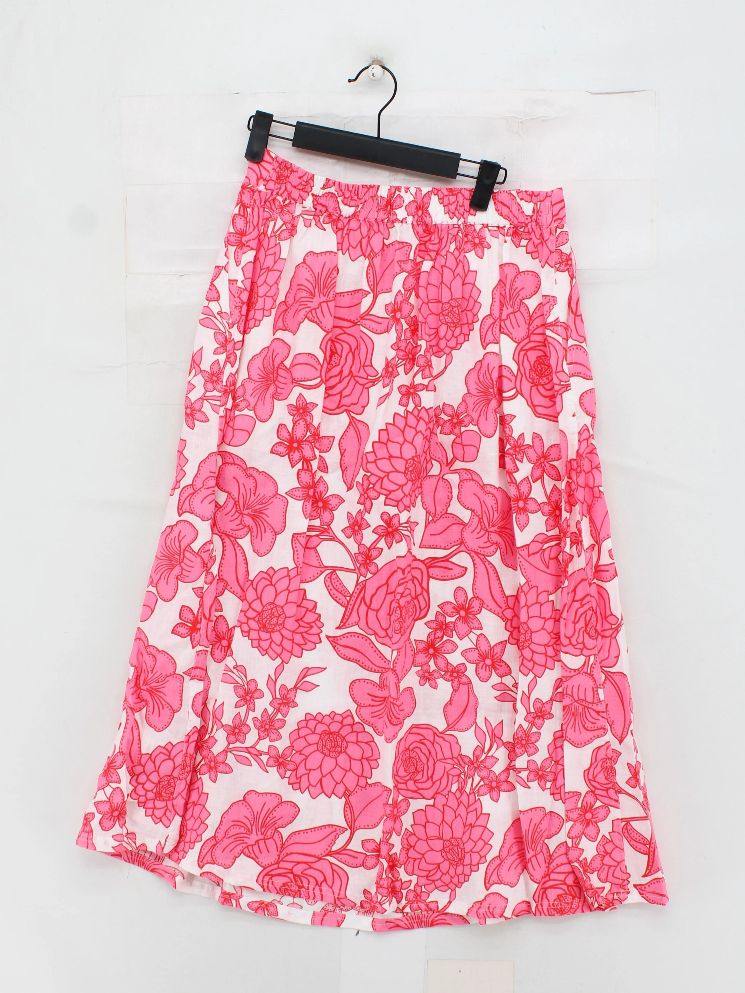 Boden Women's Midi Skirt M Multi Floral 100% Linen Midi A-Line - Image 2