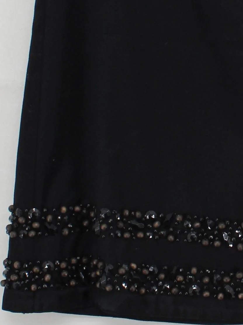 Boden Women's Midi Skirt UK 10 Black Cotton with Acetate Midi Straight & Pencil - Image 4
