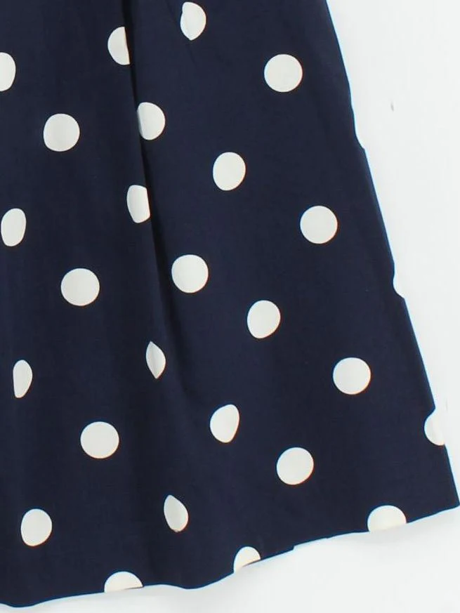 Boden Women's Midi Skirt UK 10 Blue Polkadot Cotton with Elastane Midi Pleated - Image 4
