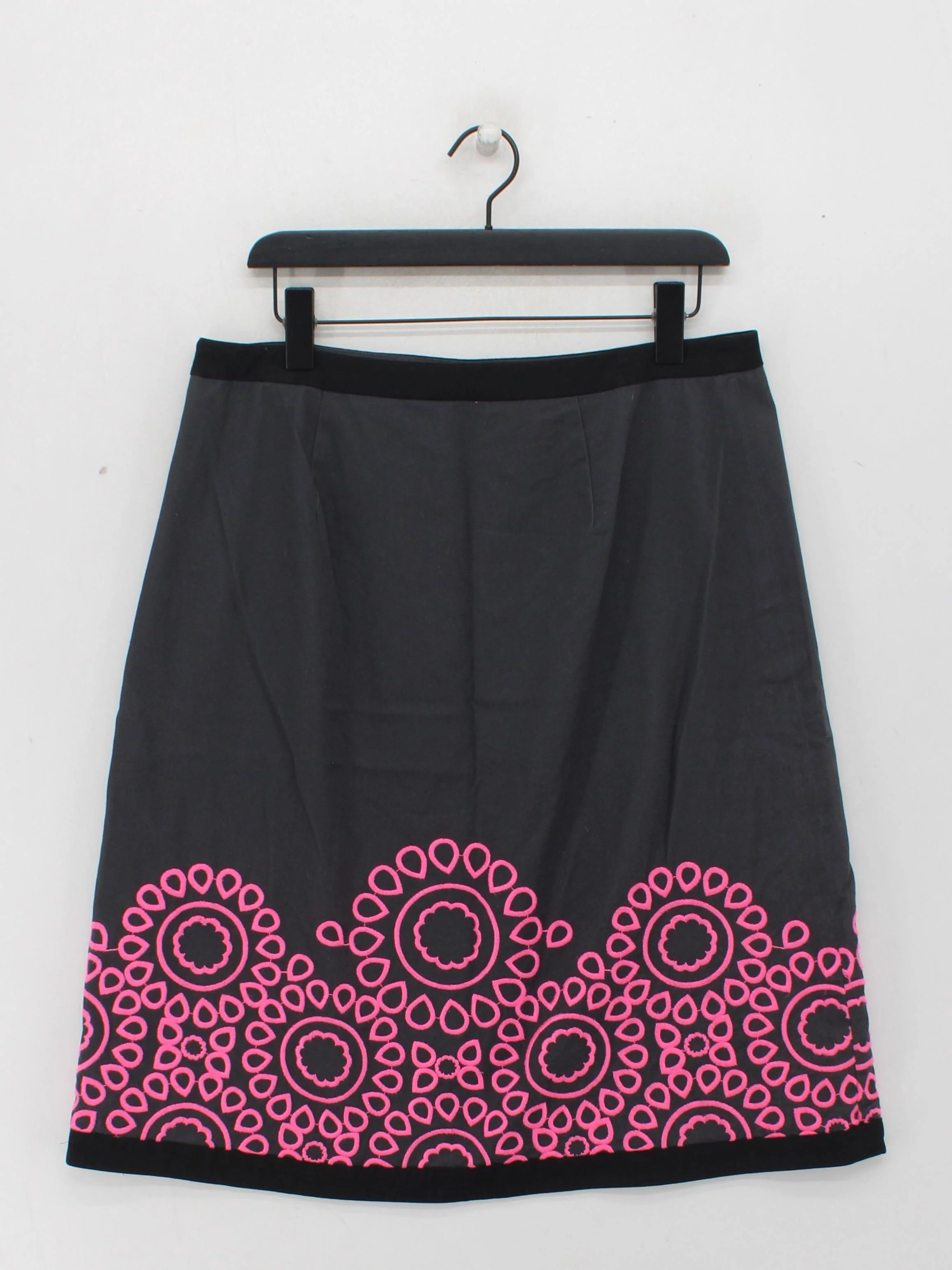 Boden Women's Midi Skirt UK 10 Grey Cotton with Polyester Straight & Pencil - Image 2