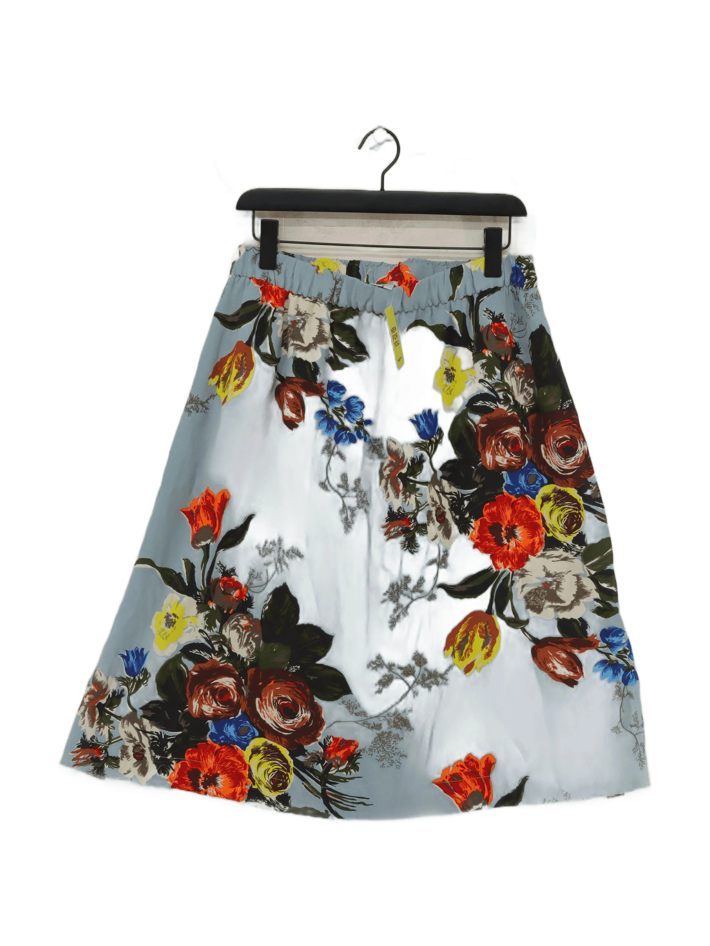 Boden Women's Midi Skirt UK 12 Blue Floral Viscose with Polyester Midi A-Line