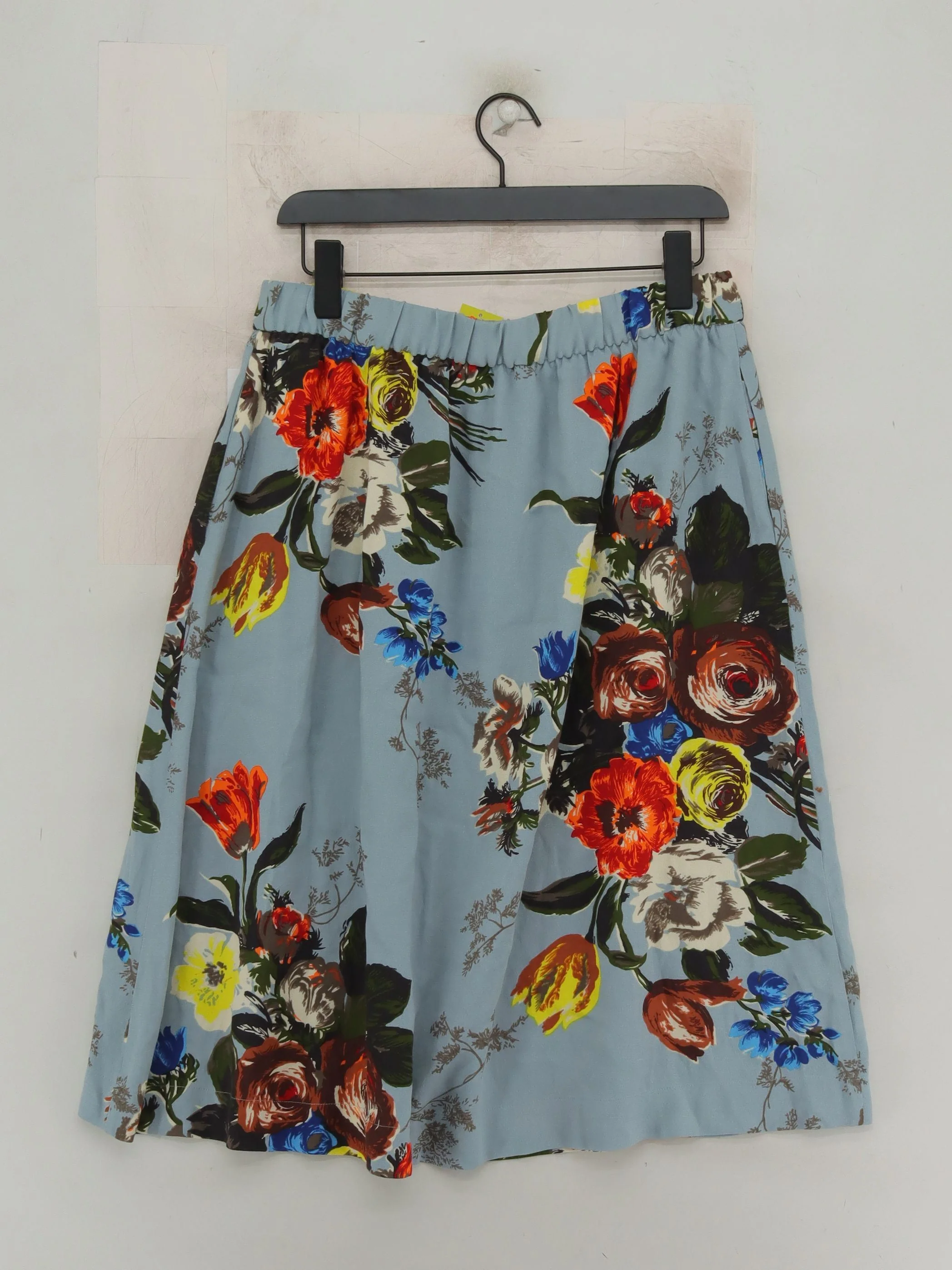 Boden Women's Midi Skirt UK 12 Blue Floral Viscose with Polyester Midi A-Line - Image 2