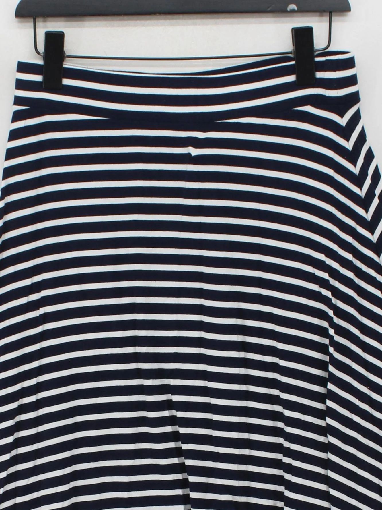 Boden Women's Midi Skirt UK 12 Blue Striped Viscose with Elastane Midi A-Line - Image 3