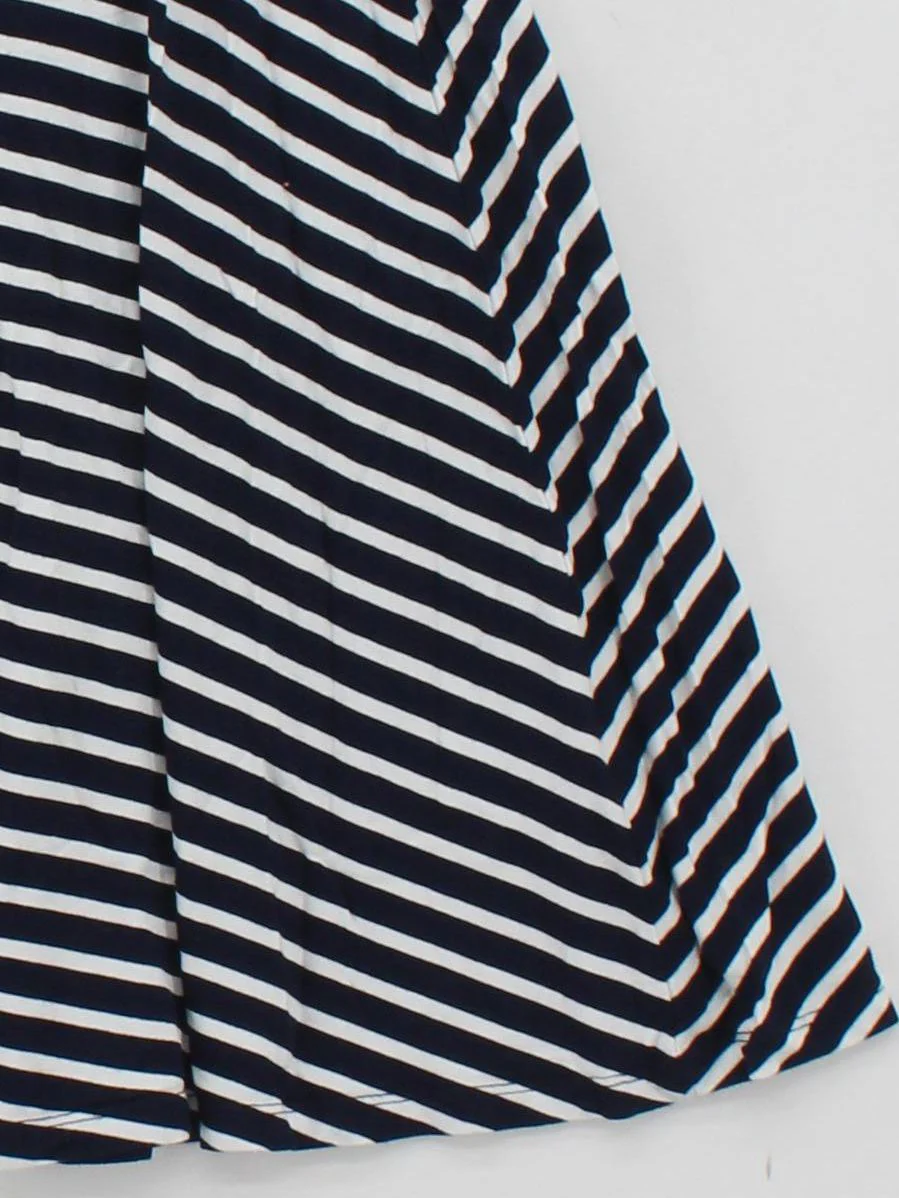 Boden Women's Midi Skirt UK 12 Blue Striped Viscose with Elastane Midi A-Line - Image 4