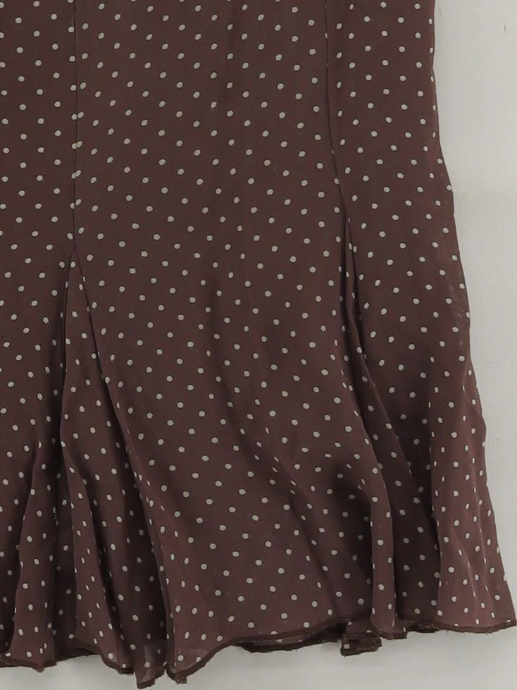 Boden Women's Midi Skirt UK 12 Brown Polkadot Viscose with Polyester Midi A-Line - Image 4