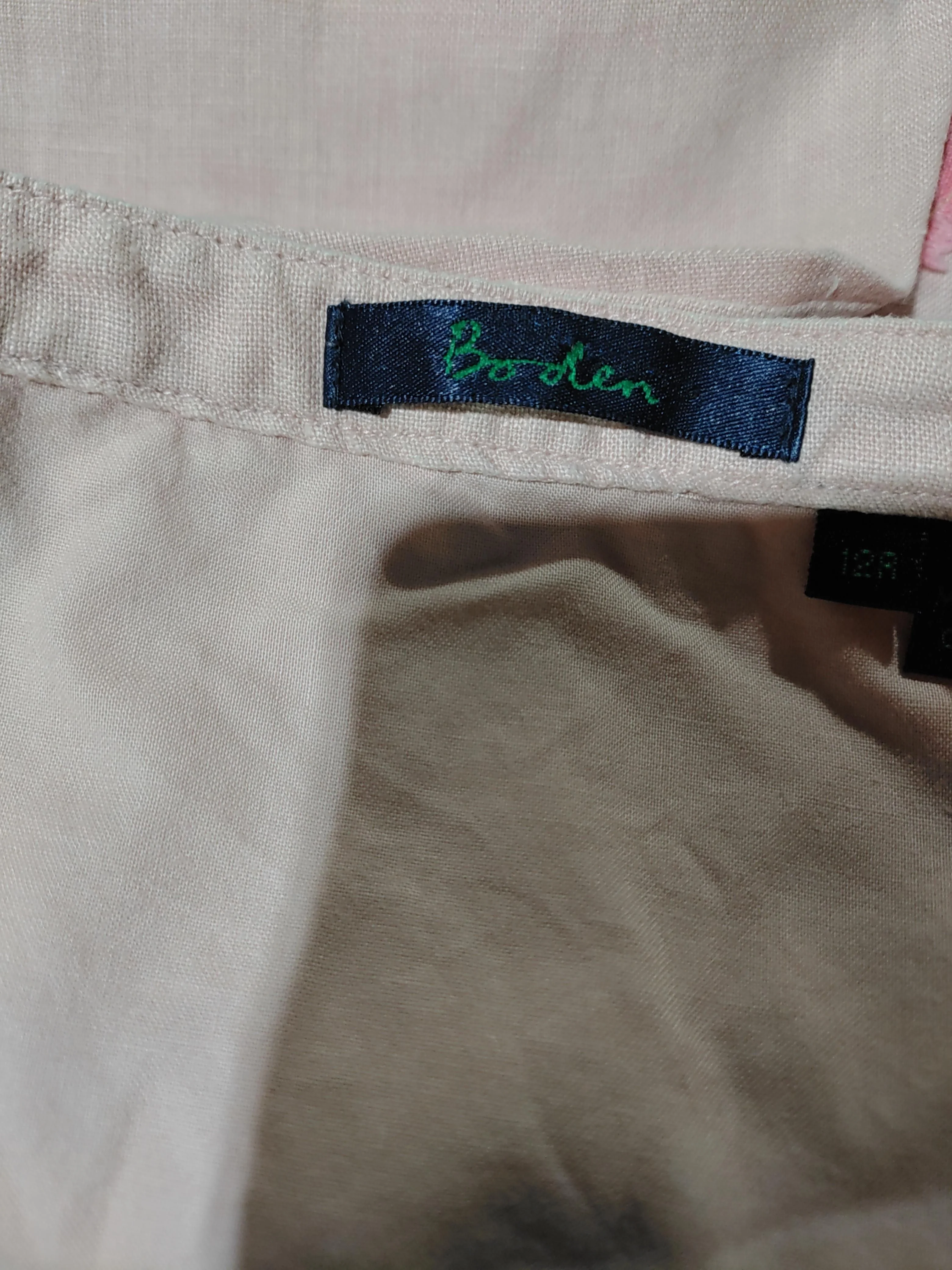 Boden Women's Midi Skirt UK 12 Pink Floral Linen with Cotton Midi A-Line - Image 5
