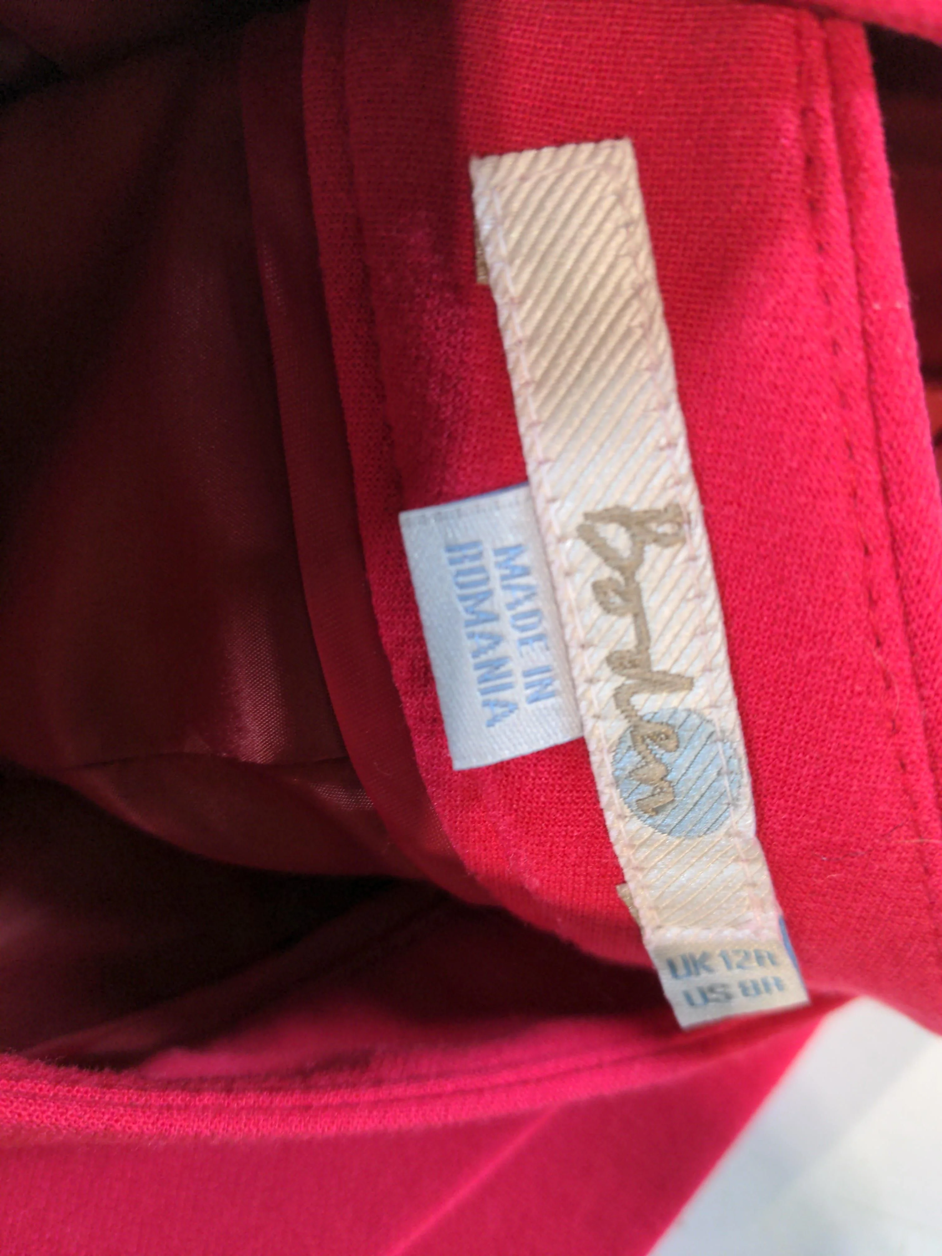Boden Women's Midi Skirt UK 12 Red Polyester with Viscose, Elastane Midi A-Line - Image 5