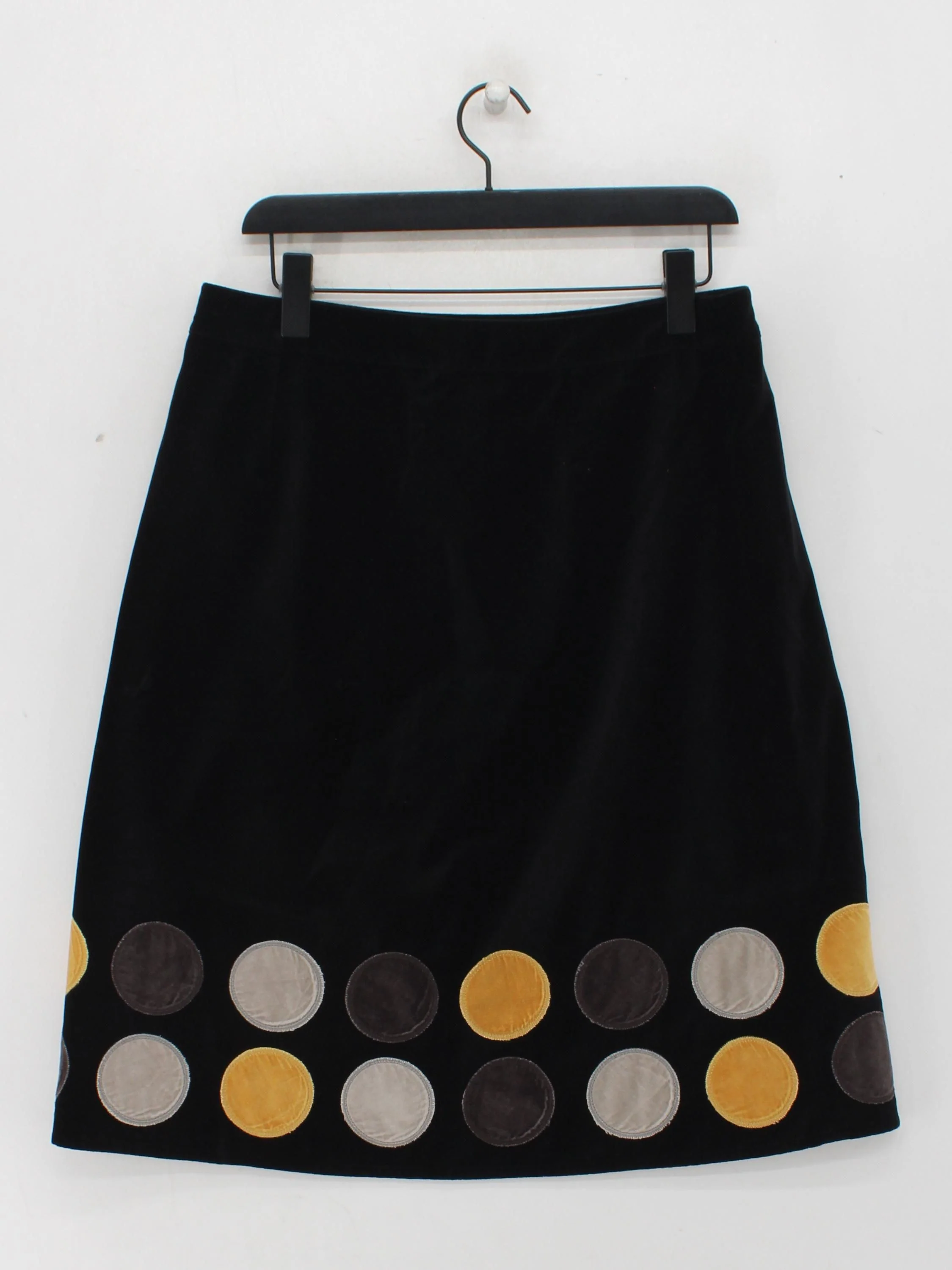 Boden Women's Midi Skirt UK 14 Black Polkadot Cotton with Polyester Midi A-Line - Image 2