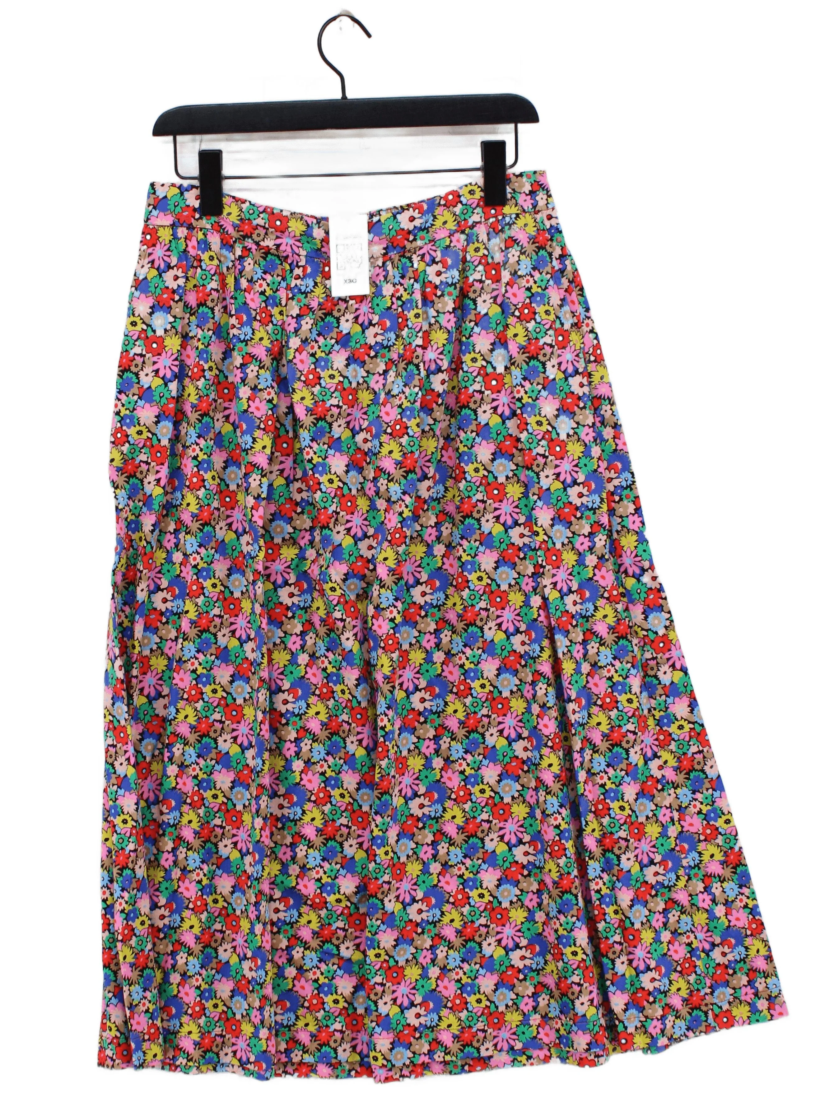 Boden Women's Midi Skirt UK 14 Multi Floral 100% Cotton Midi A-Line