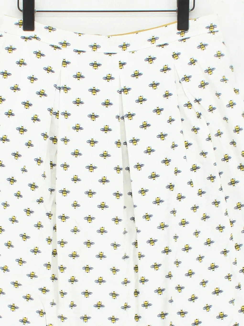 Boden Women's Midi Skirt UK 14 White Cotton with Elastane Pleated - Image 3