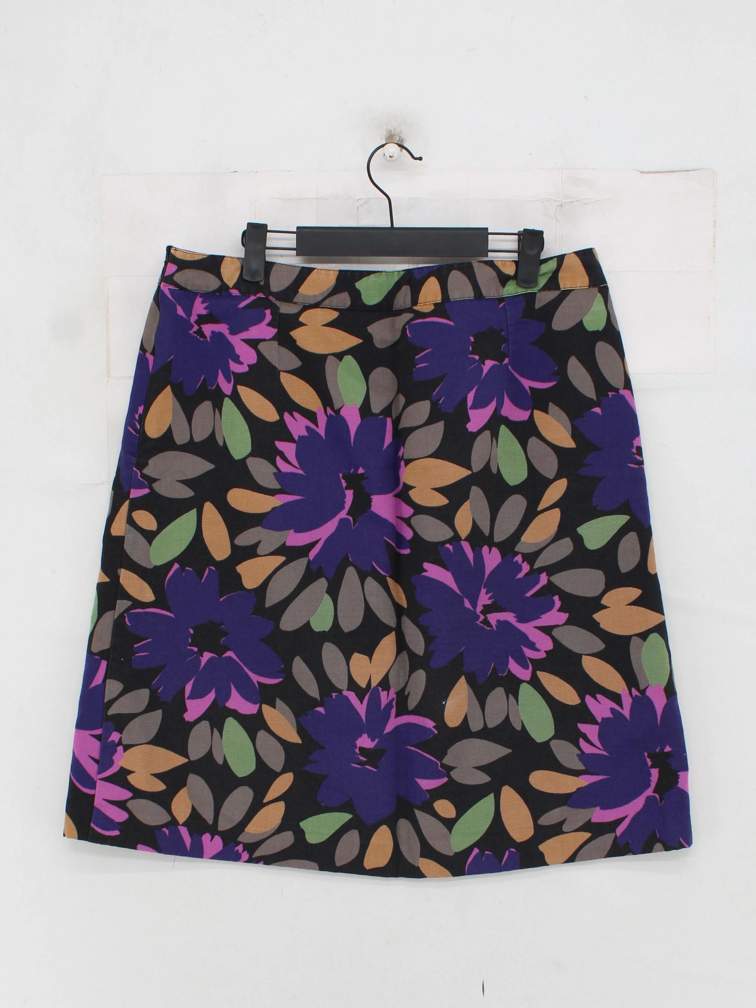 Boden Women's Midi Skirt UK 16 Multi Floral Cotton with Polyester Midi A-Line - Image 2