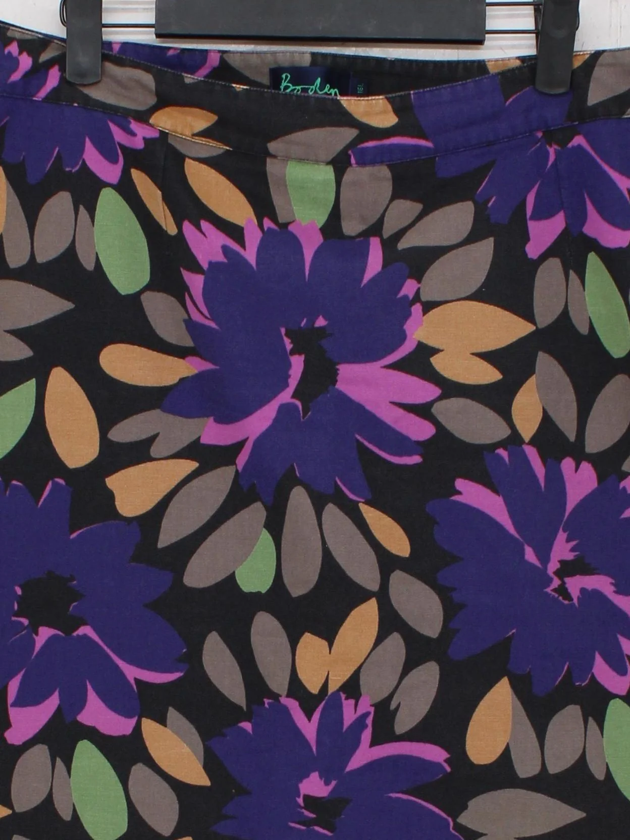 Boden Women's Midi Skirt UK 16 Multi Floral Cotton with Polyester Midi A-Line - Image 3