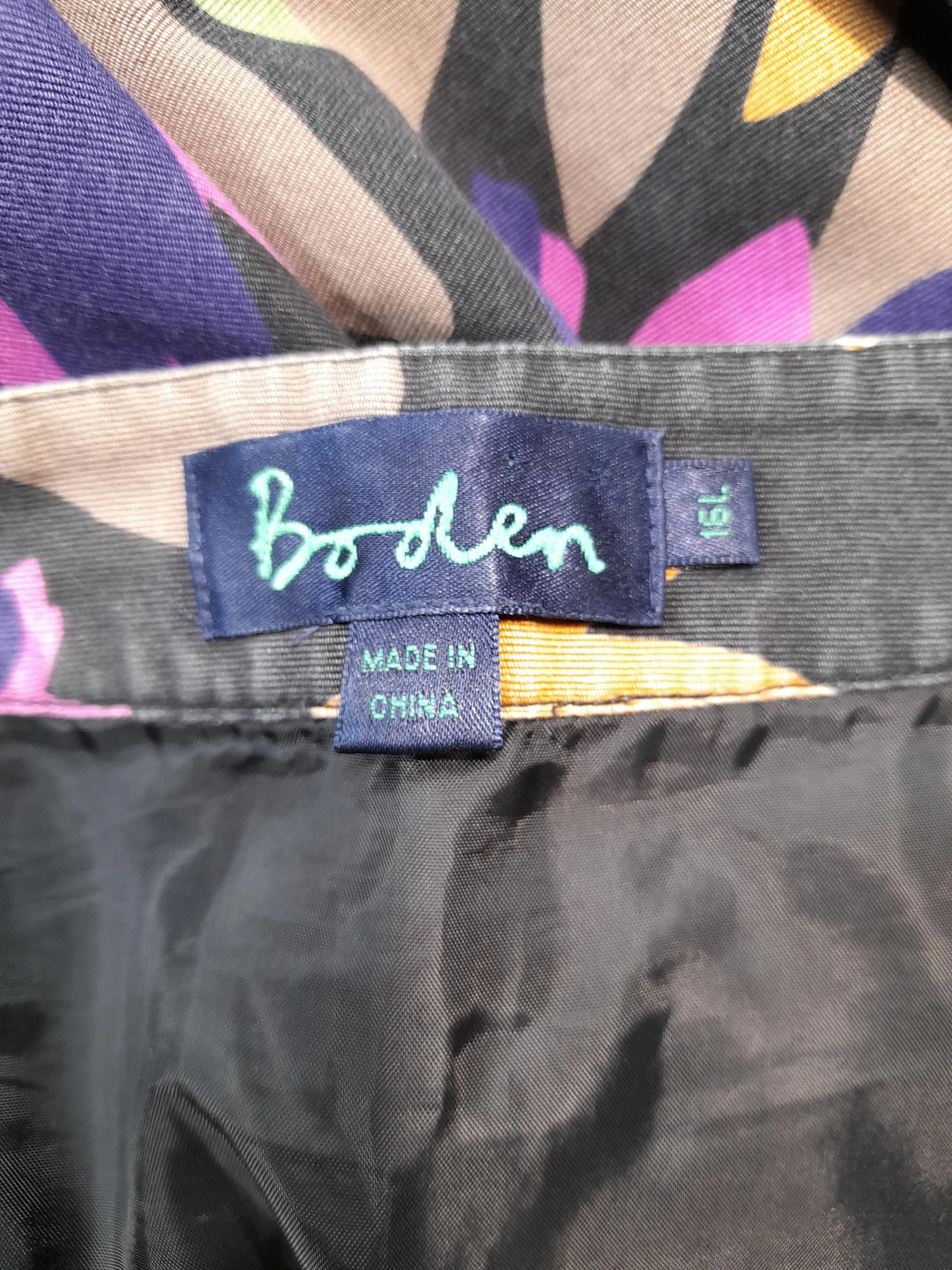Boden Women's Midi Skirt UK 16 Multi Floral Cotton with Polyester Midi A-Line - Image 5