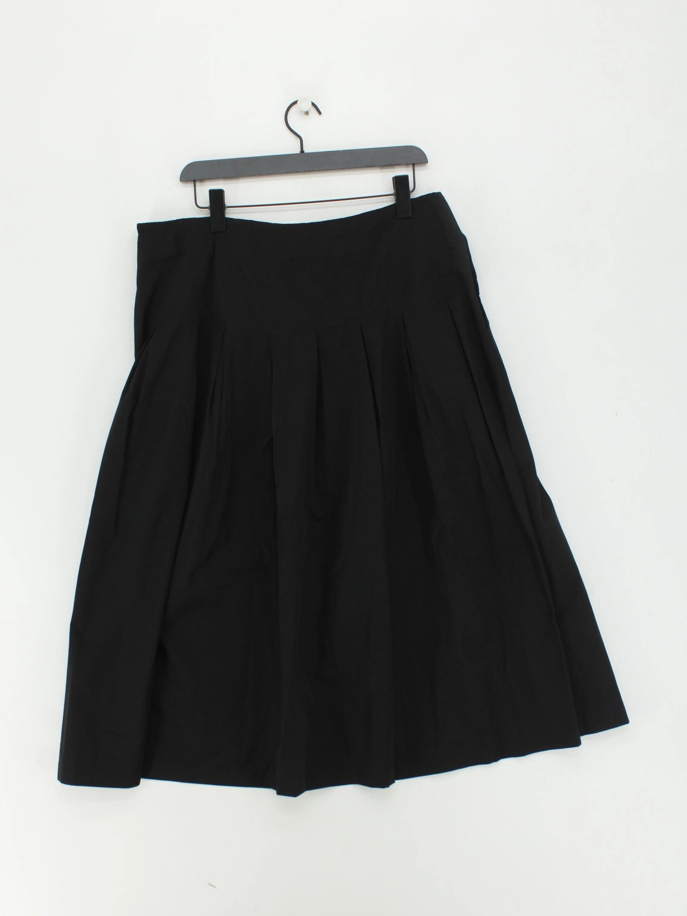 Boden Women's Midi Skirt UK 18 Black Polyester with Cotton Midi Pleated - Image 2